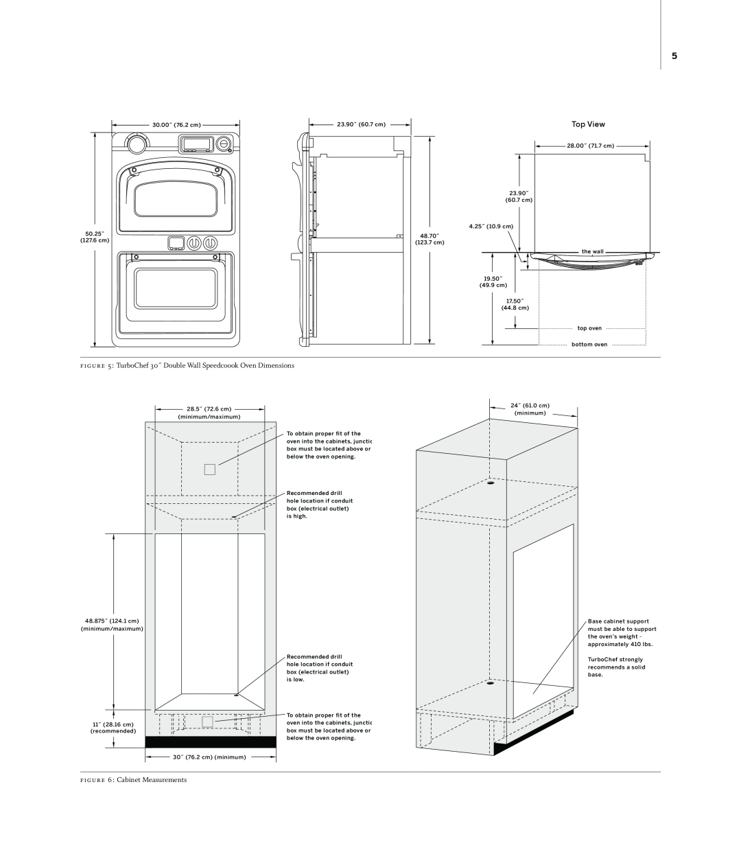 Turbo Chef Technologies TD030* 208 Top View, TurboChef 30˝ Double Wall Speedcoook Oven Dimensions, Cabinet Measurements 