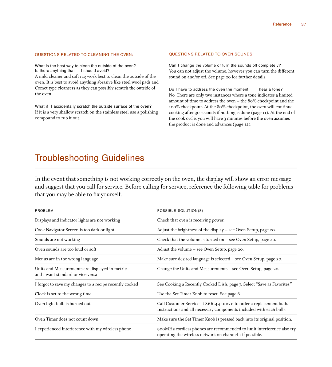 Turbo Chef Technologies TD030*240, TD030*208 manual Troubleshooting Guidelines, Questions related to cleaning the oven 