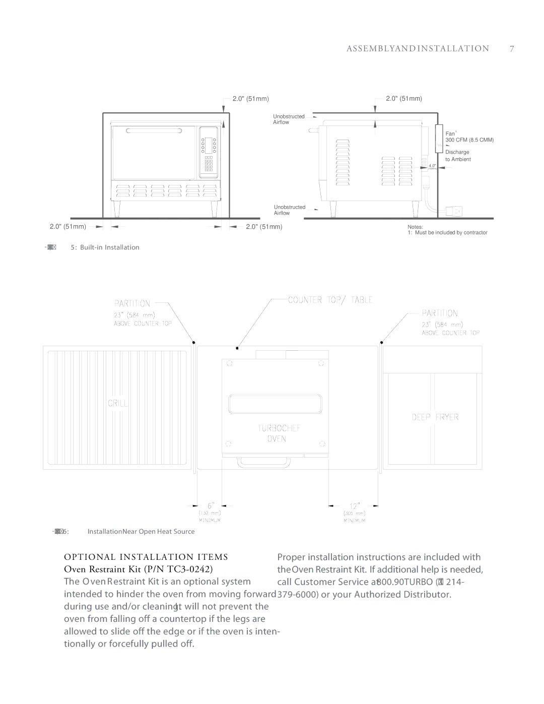 Turbo Chef Technologies Tornado 2 owner manual Oven Restraint Kit P/N TC3-0242, As s em bly and installation 