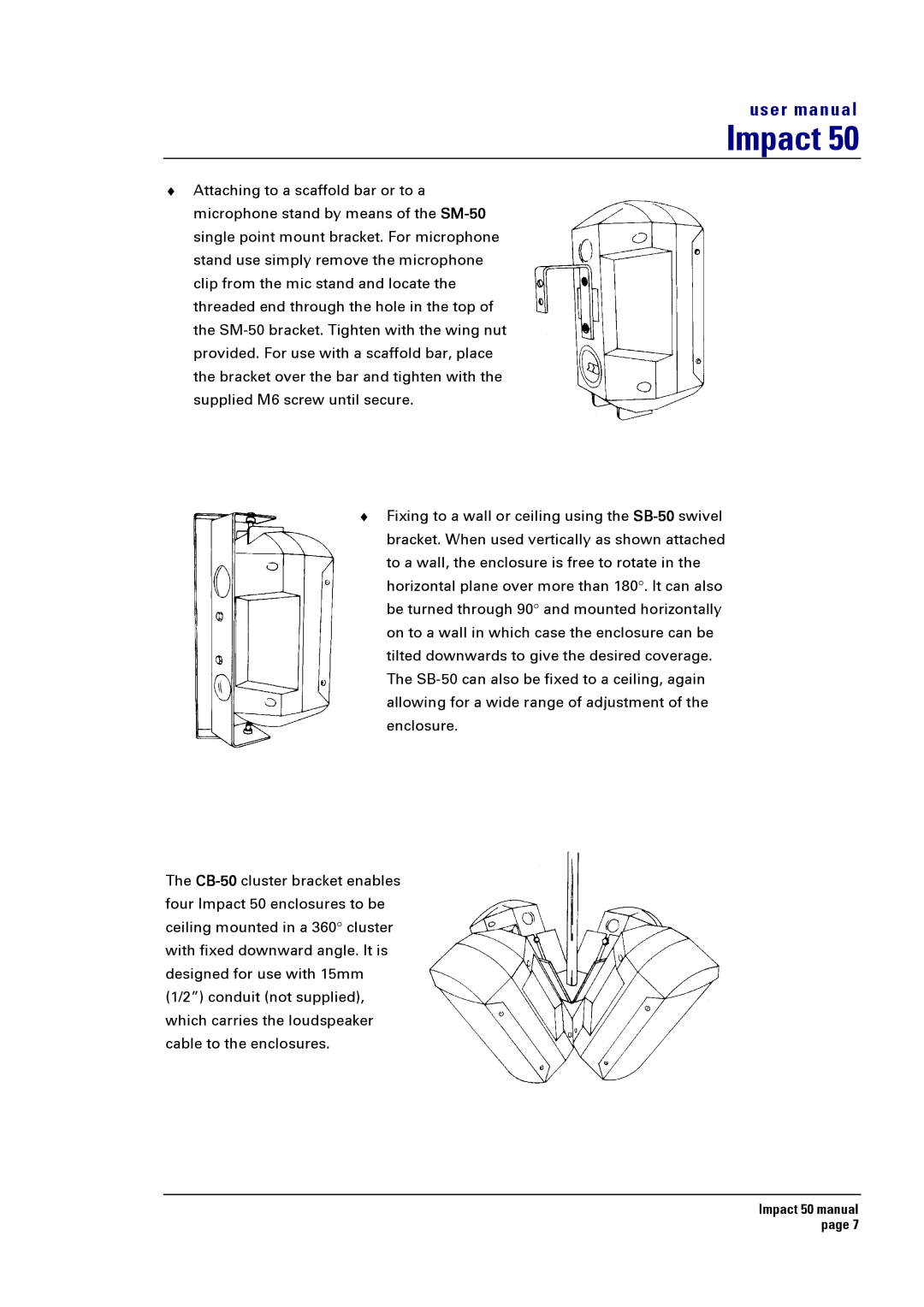 Turbosound Impact 50S, Impact 50T user manual 