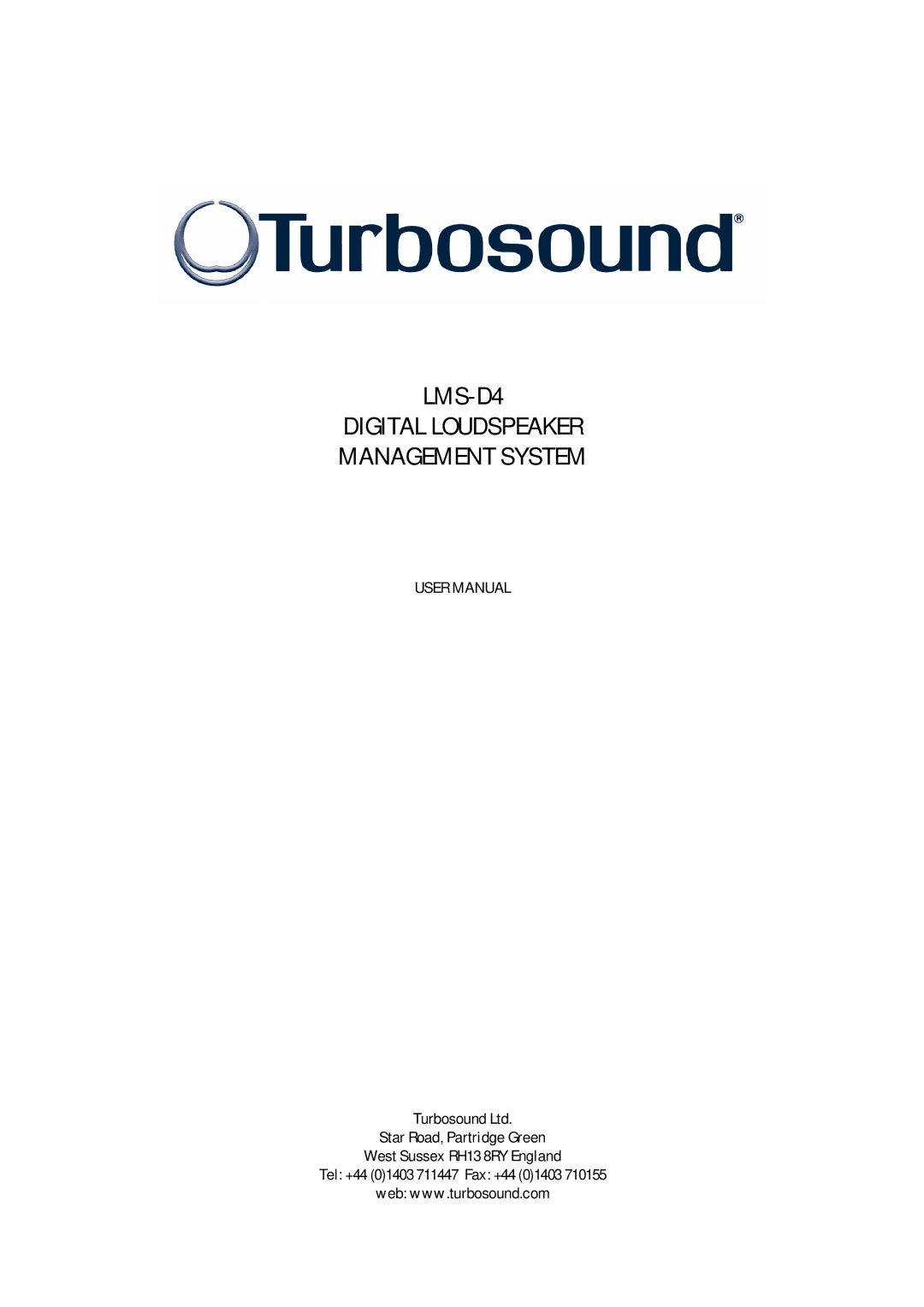 Turbosound LMS-D4 user manual 