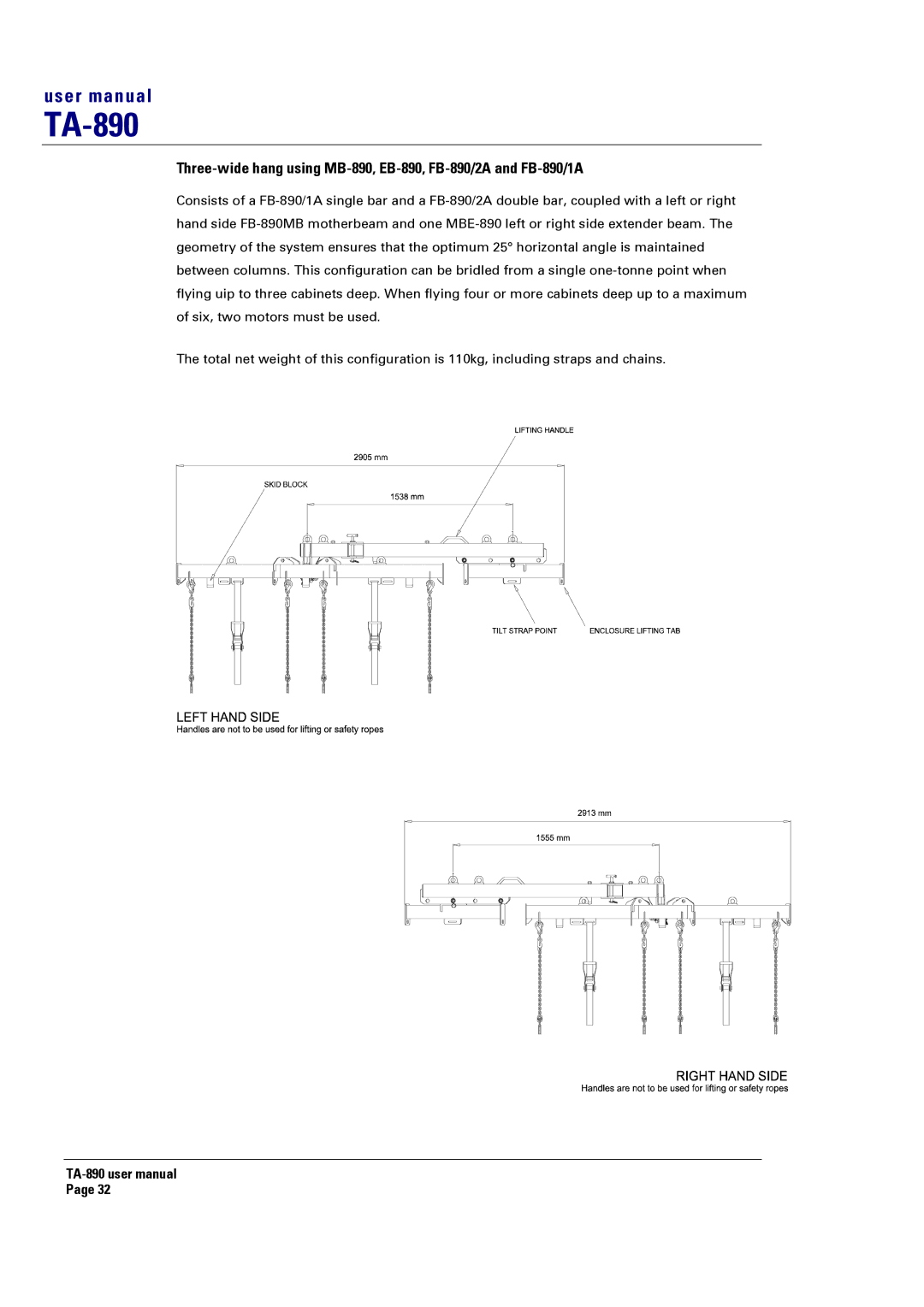 Turbosound LMS-D26, LMS-D6, LMS-D24 user manual TA-890 