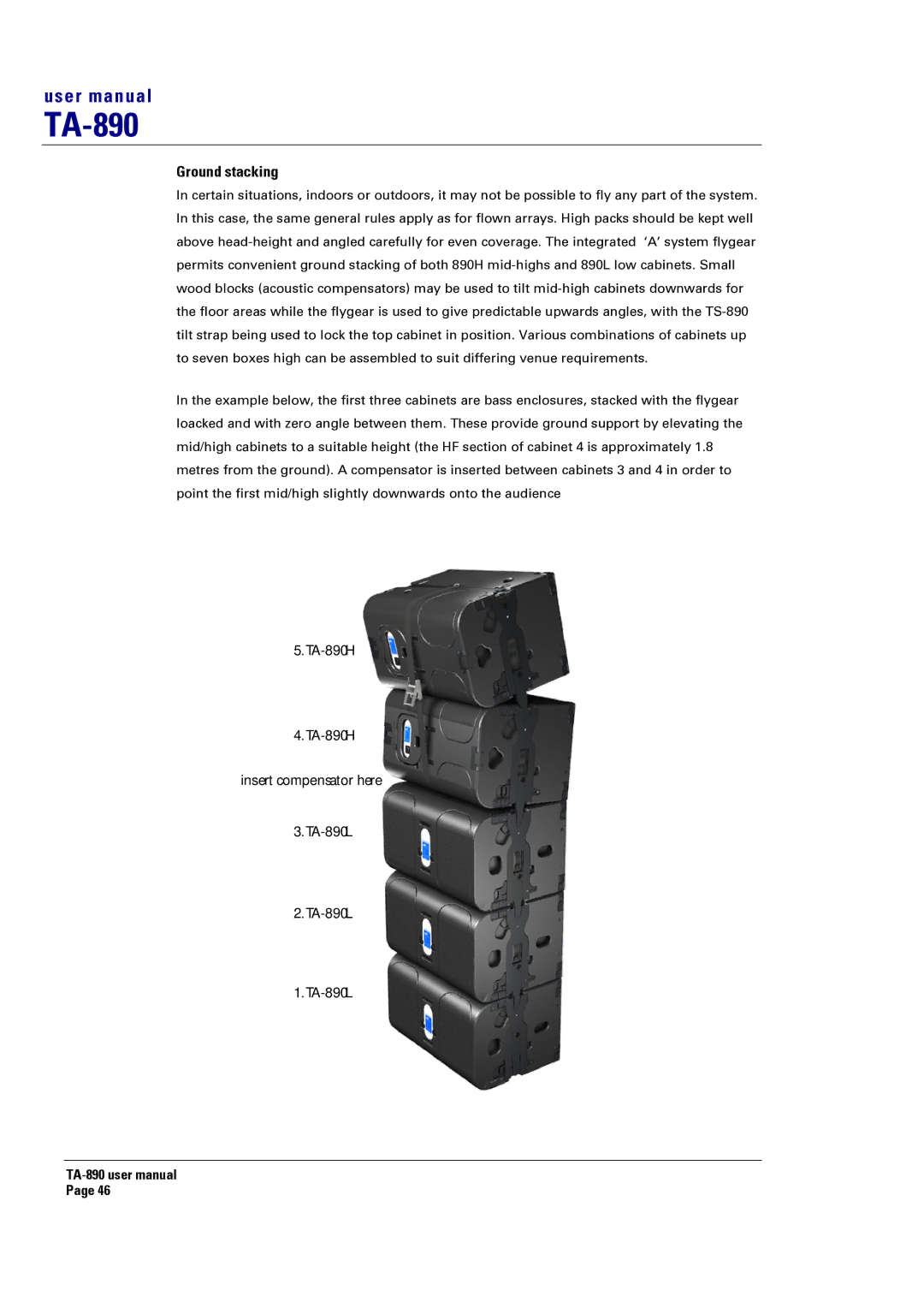 Turbosound LMS-D24, LMS-D6, LMS-D26 user manual Ground stacking 