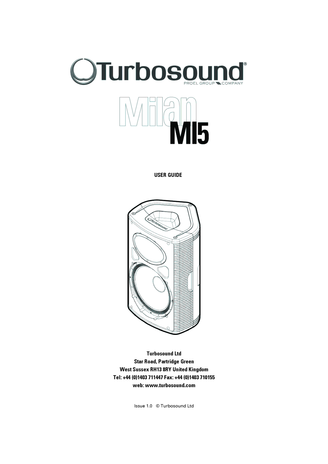 Turbosound MI5 manual User Guide 