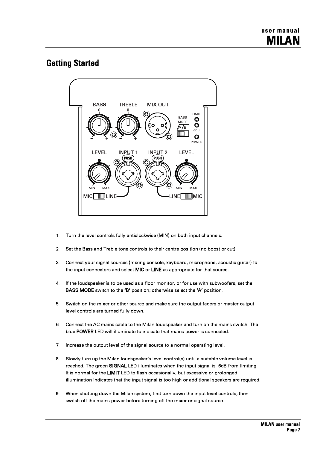 Turbosound MI5 Getting Started, Milan, user manual 