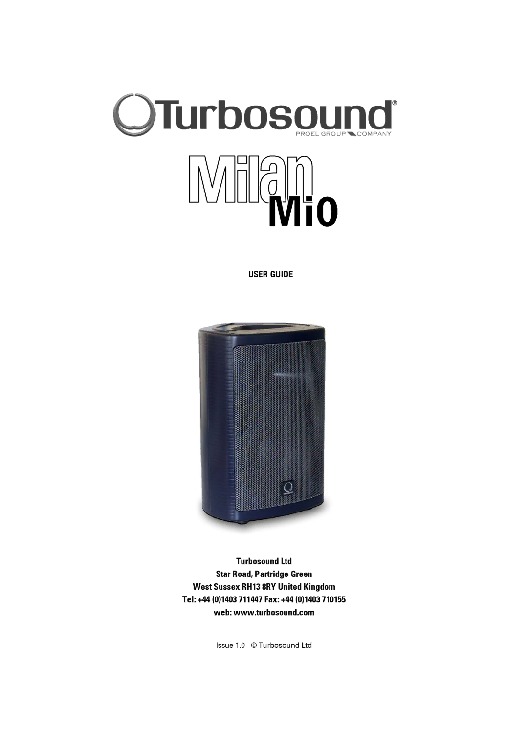 Turbosound Milan Mi0 manual User Guide 