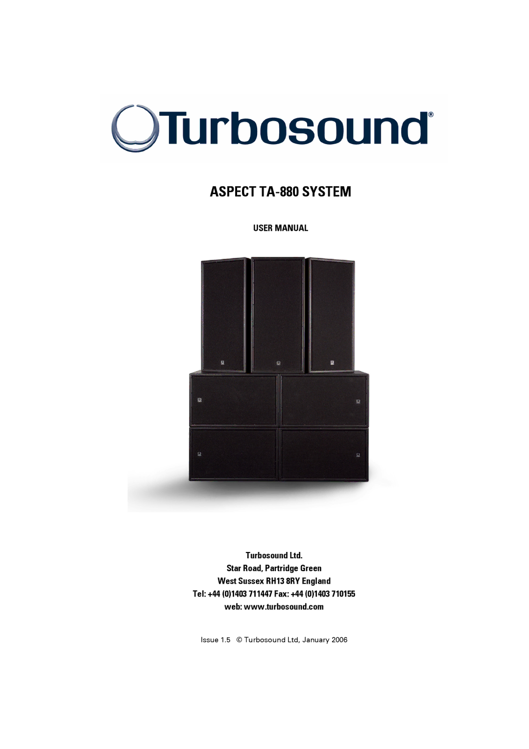 Turbosound user manual Aspect TA-880 System 