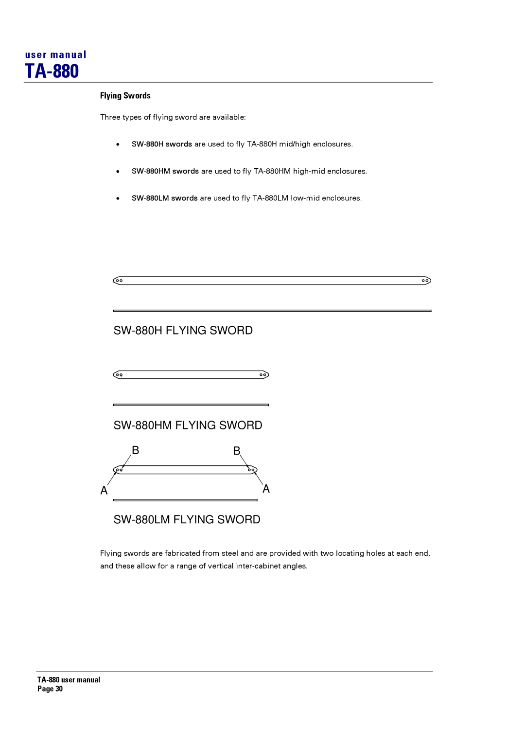 Turbosound TA-880 user manual Flying Swords 