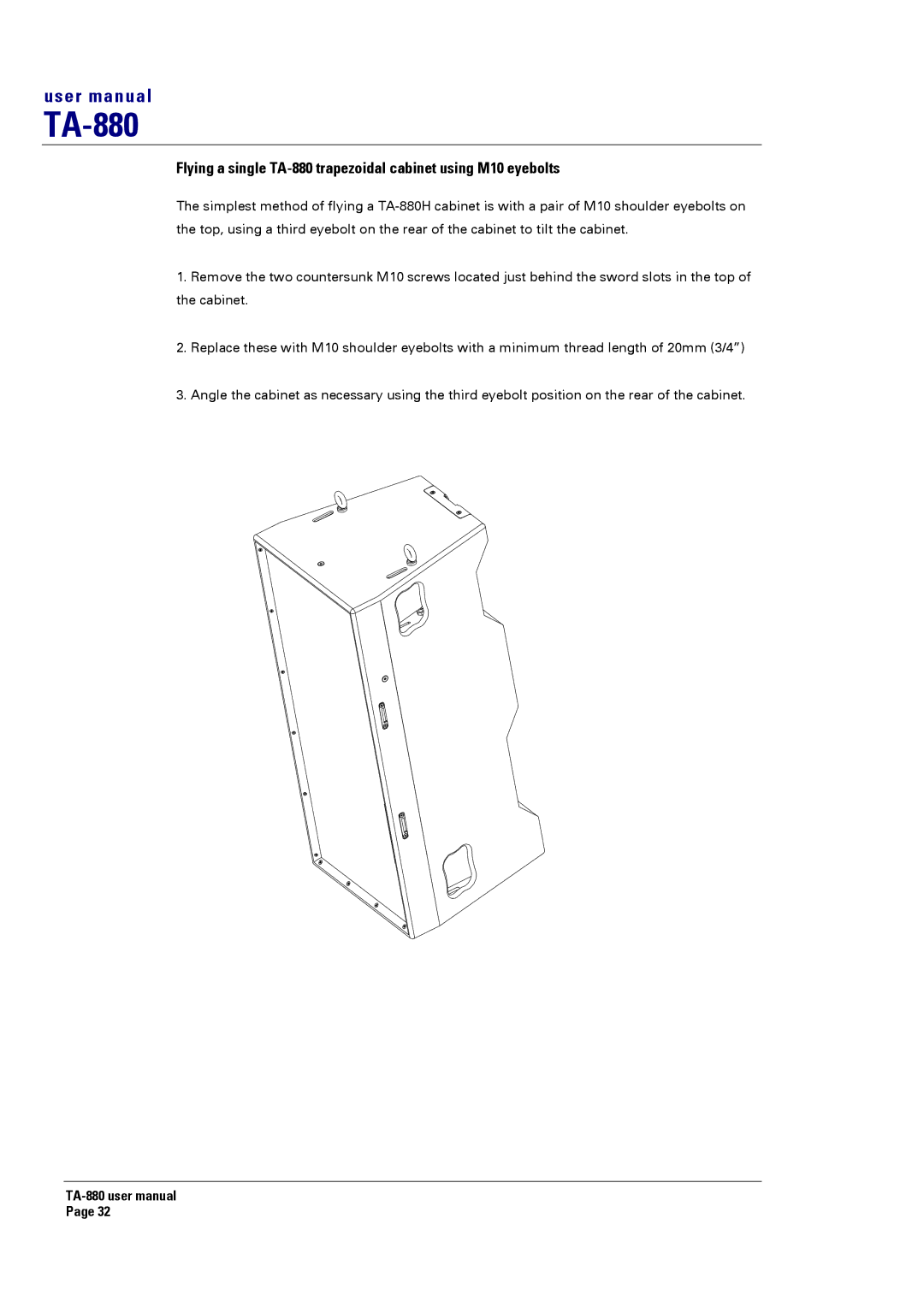 Turbosound TA-880 user manual 