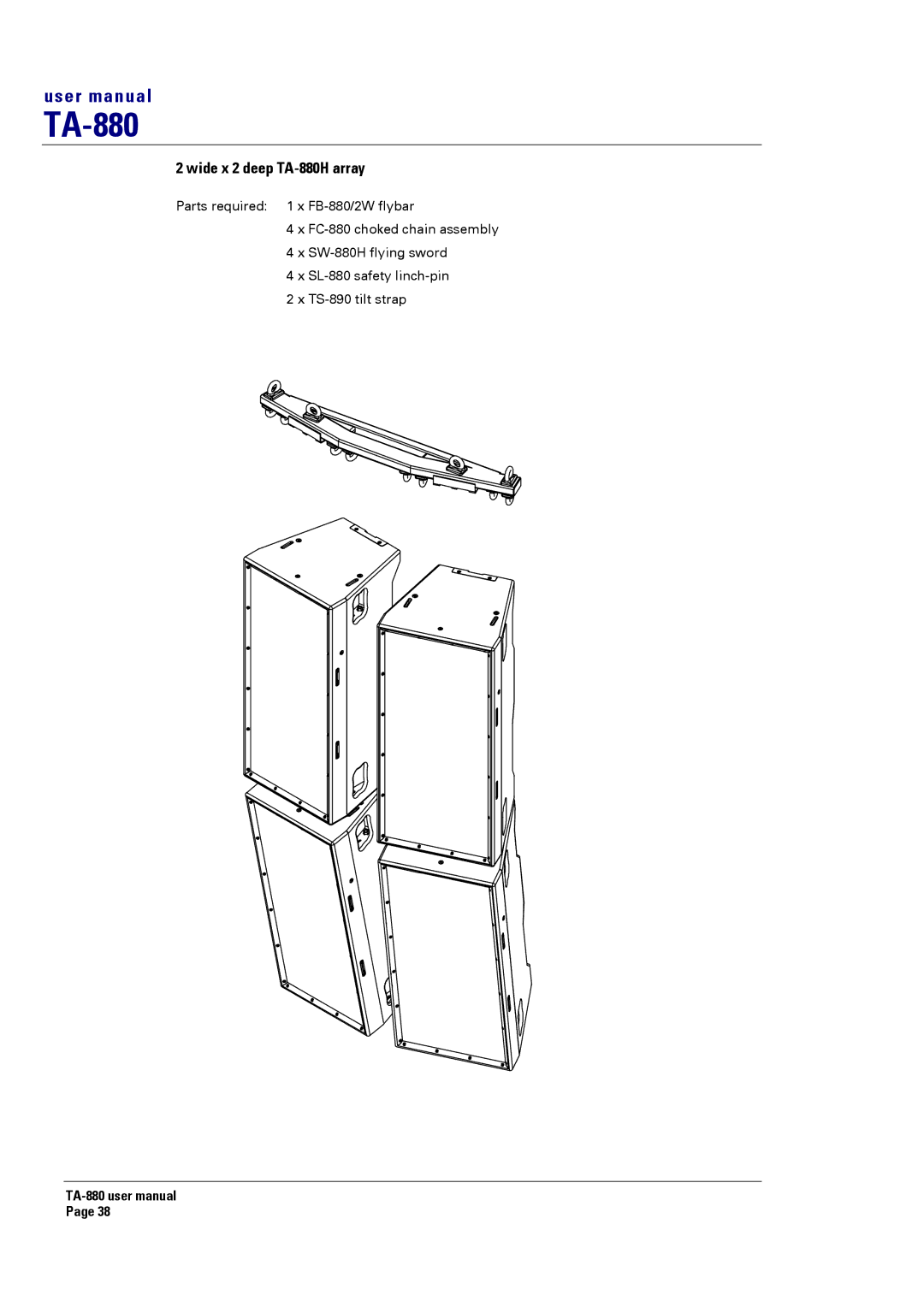 Turbosound user manual Wide x 2 deep TA-880H array 