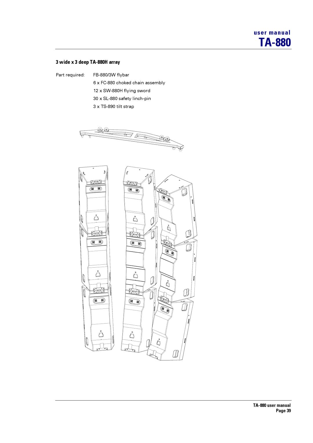 Turbosound user manual Wide x 3 deep TA-880H array 