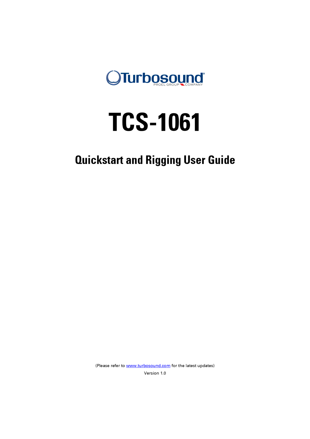 Turbosound TCS-1061 quick start 