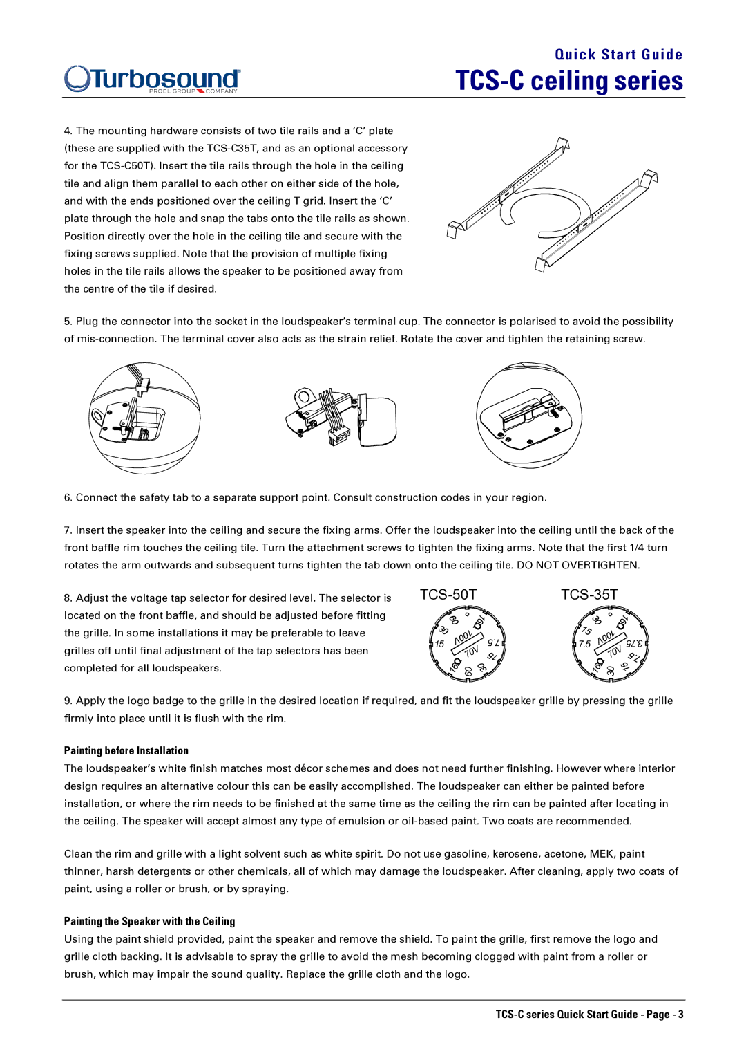 Turbosound TCS-C35T quick start TCS-50T TCS-35T 