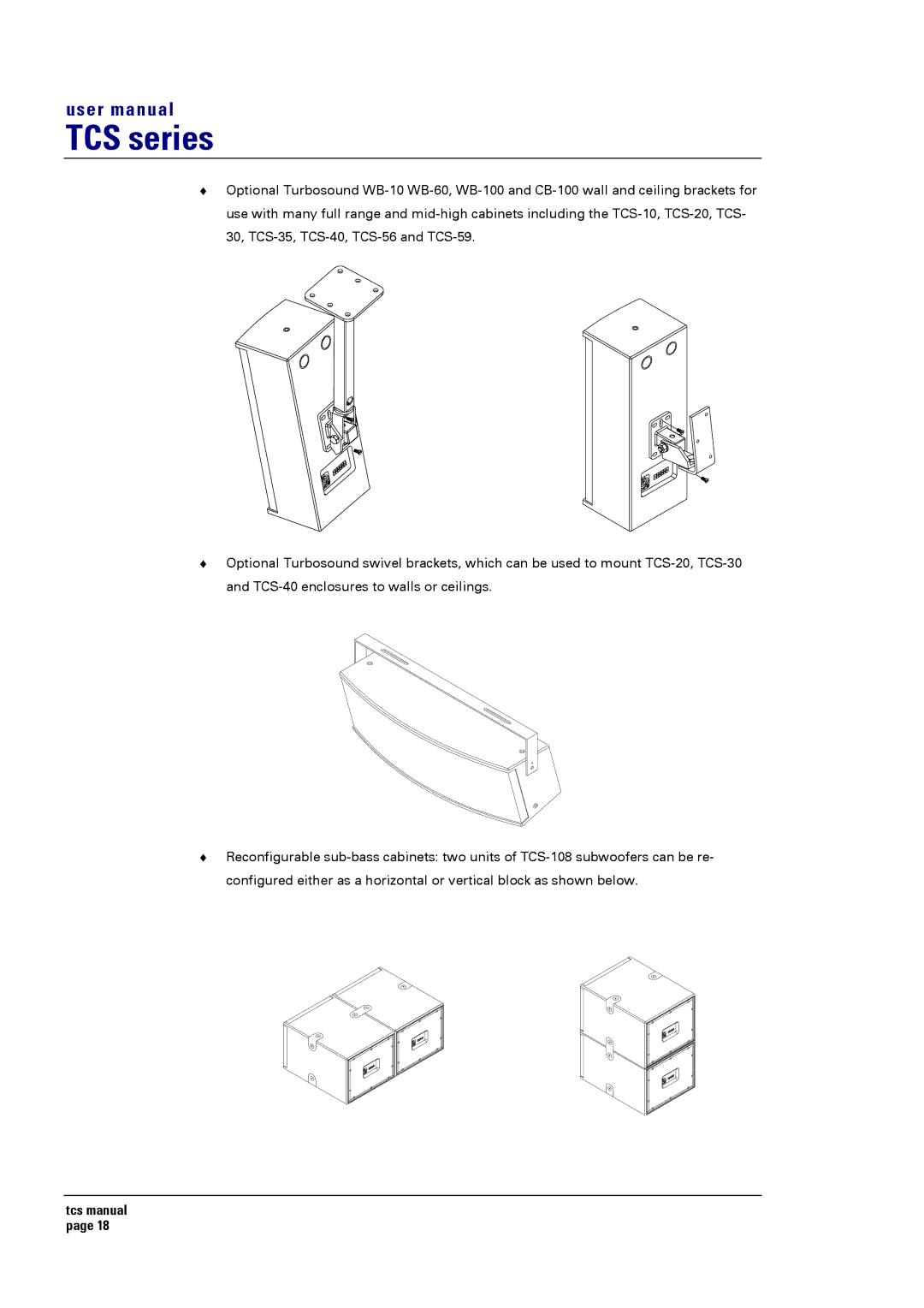 Turbosound TCS SERIES USER user manual TCS series 