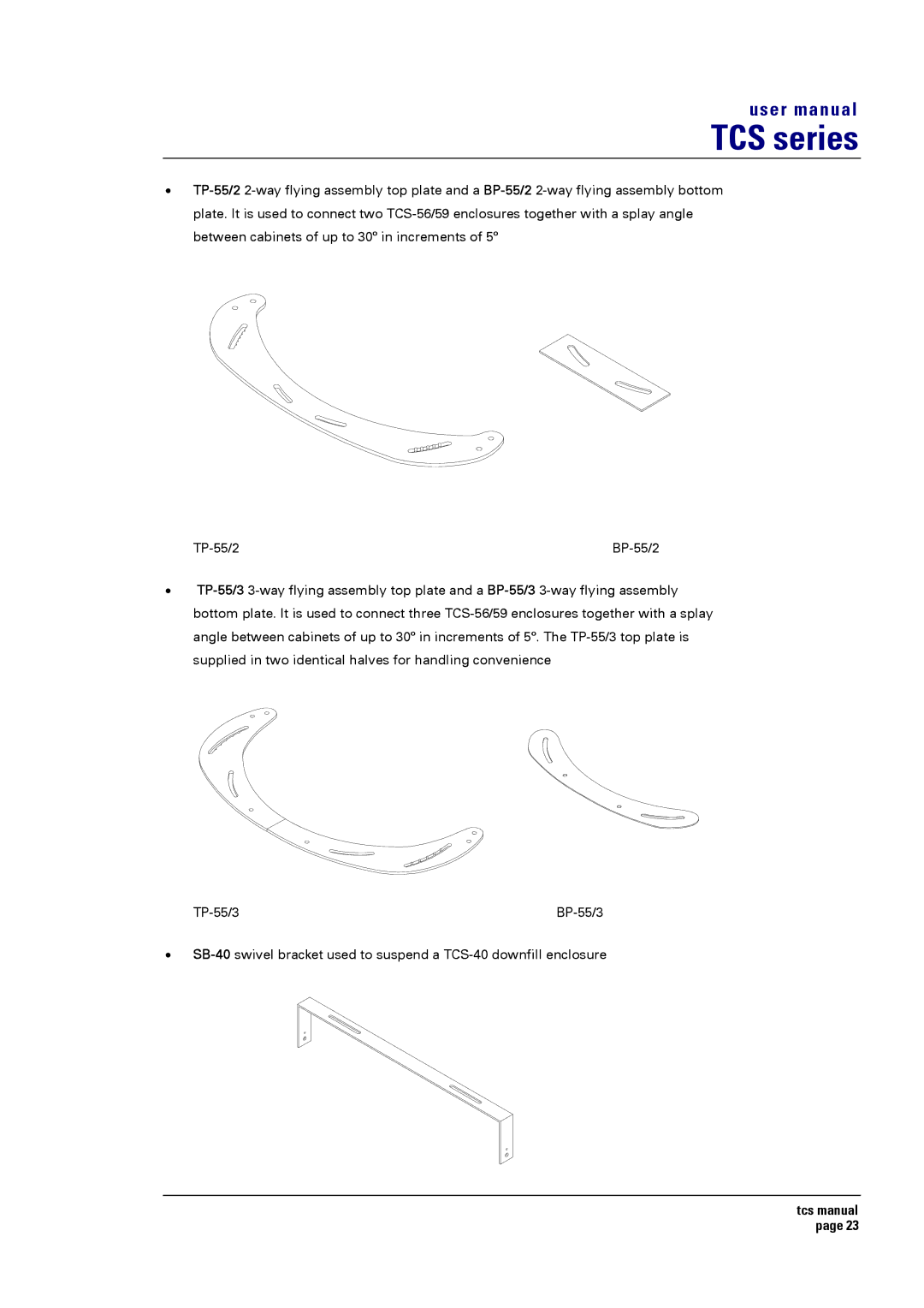 Turbosound TCS SERIES USER user manual TCS series 