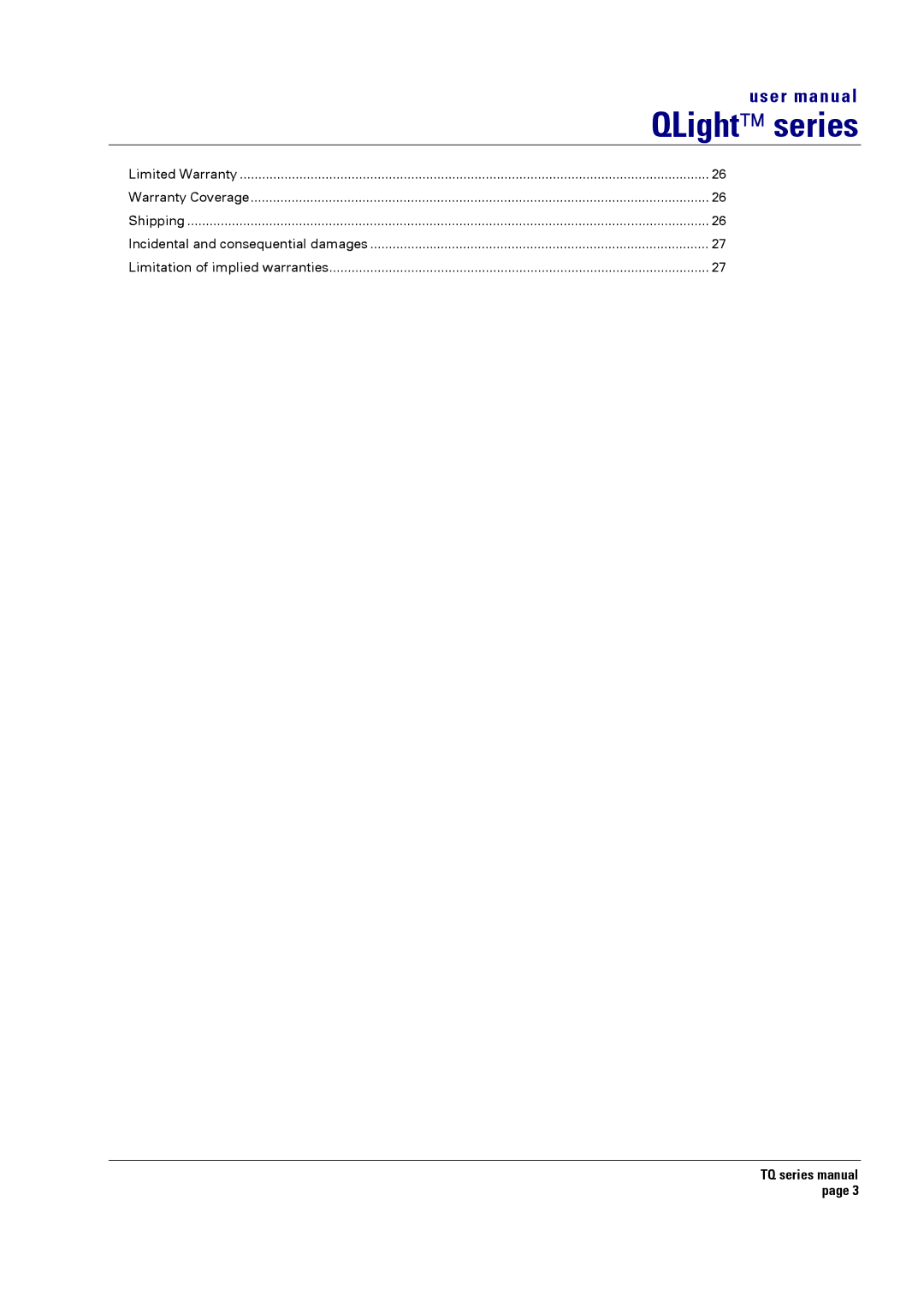 Turbosound TQ-310, TQ-230, TQ-425, TQ-445, TQ-308, TQ-115, TQ-315 user manual QLight series 