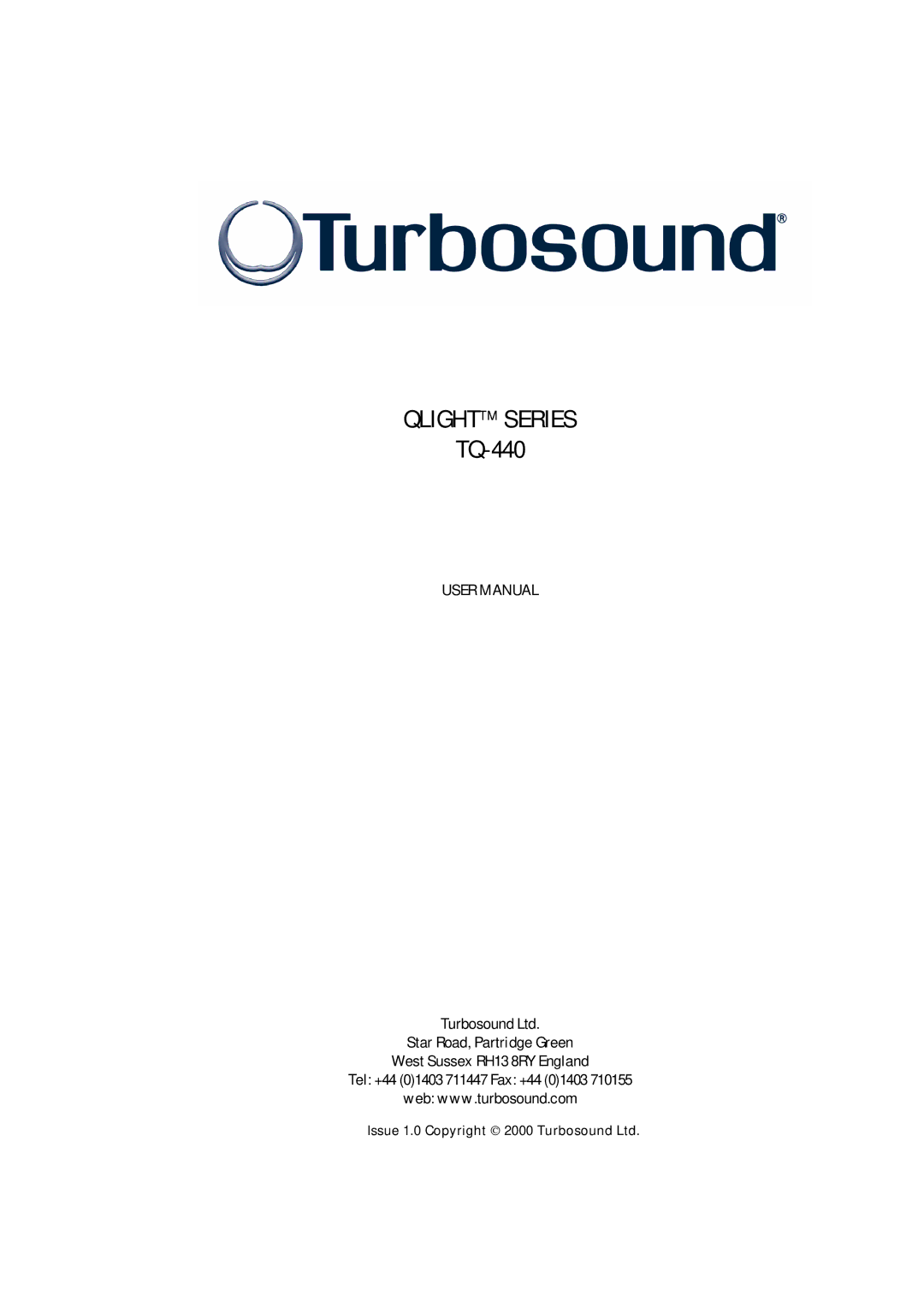 Turbosound TQ-440 user manual QLIGHT Series 