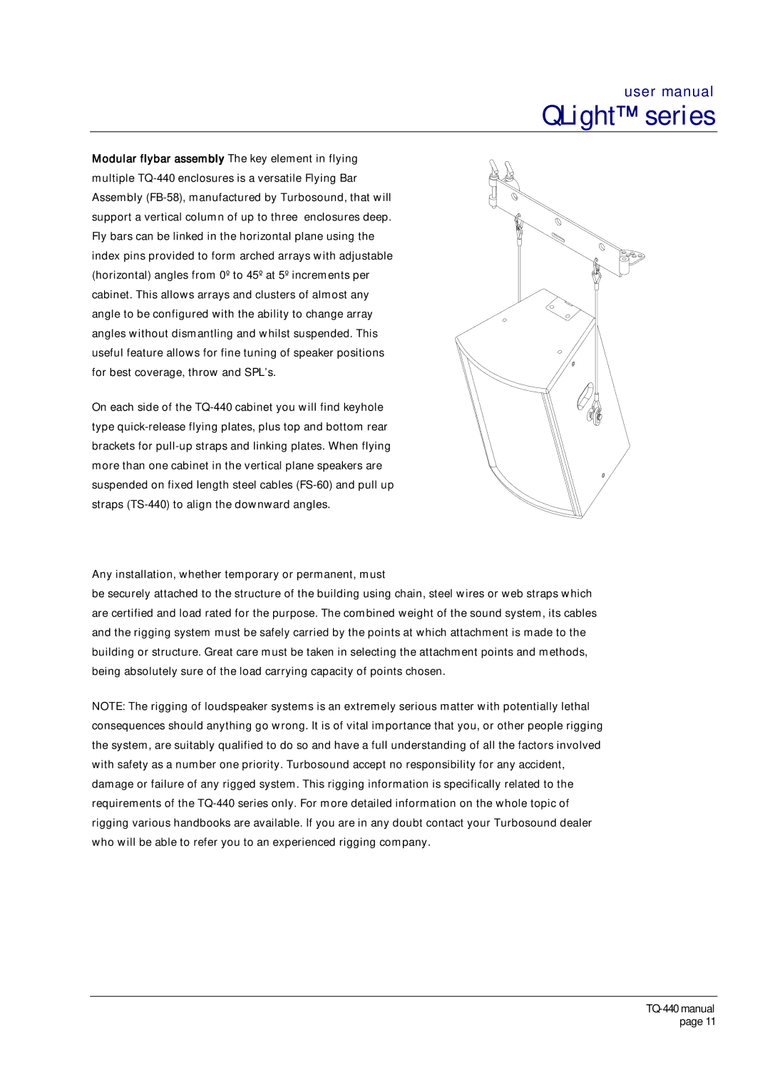 Turbosound TQ-440 user manual QLight series 