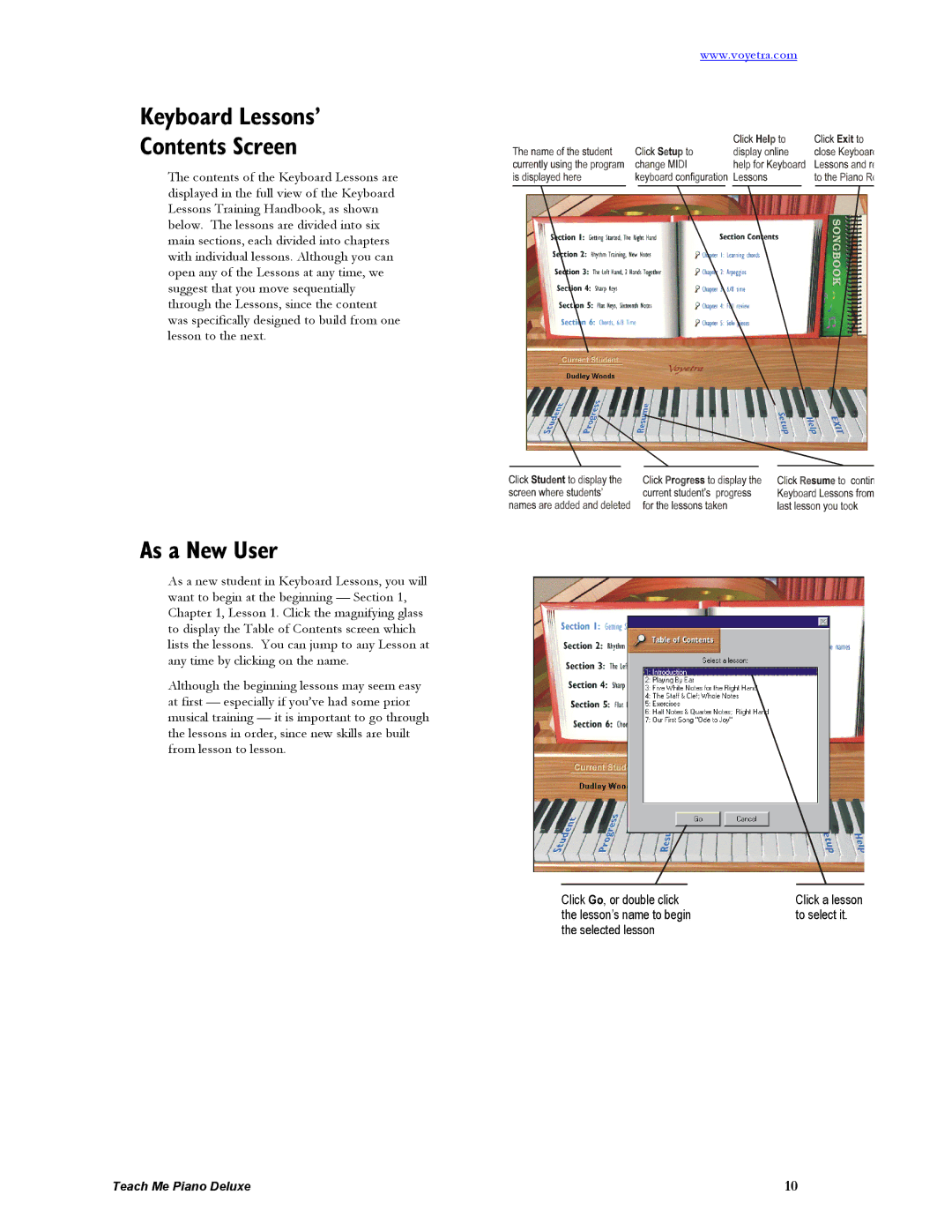 Turtle Beach Deluxe manual Keyboard Lessons’ Contents Screen, As a New User 