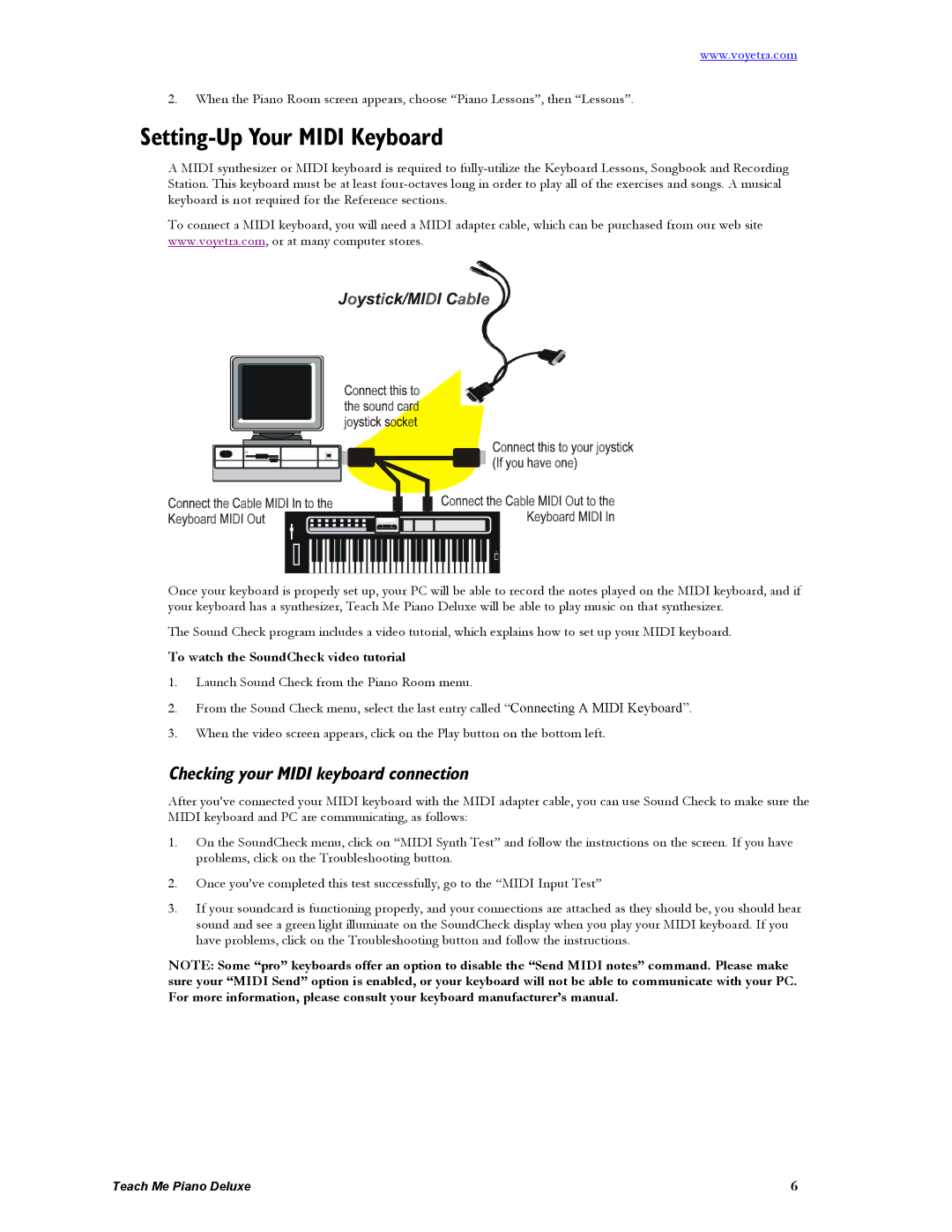 Turtle Beach Deluxe manual Setting-Up Your Midi Keyboard, Checking your Midi keyboard connection 