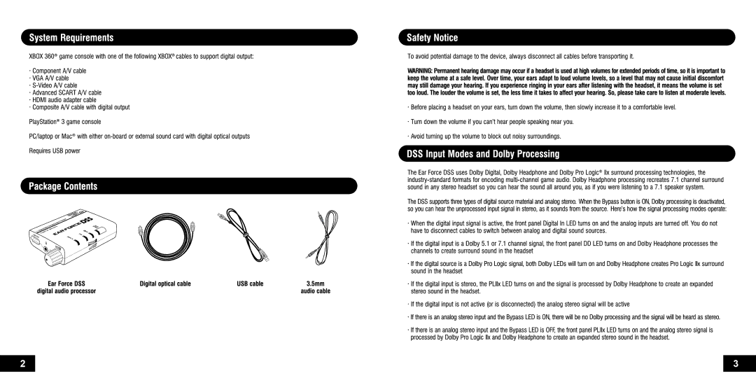 Turtle Beach DSS manual 