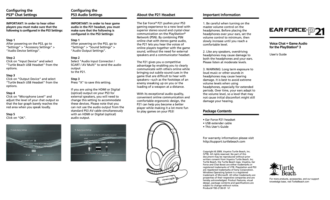 Turtle Beach P21 manual 