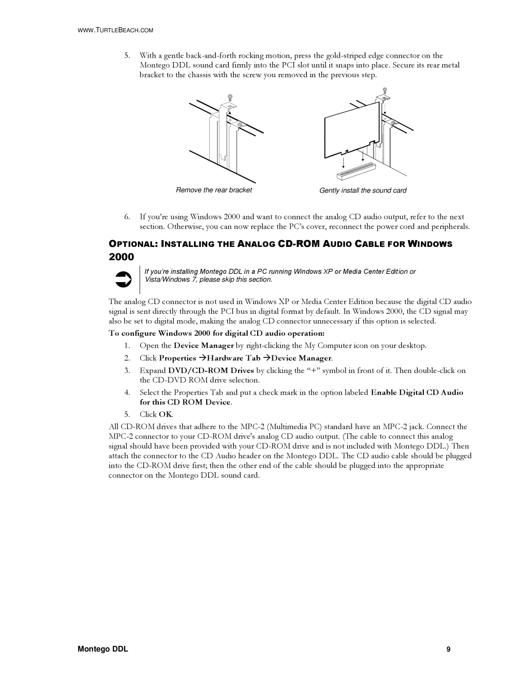 Turtle Beach DDL, TB400-3300-01 manual 2000 