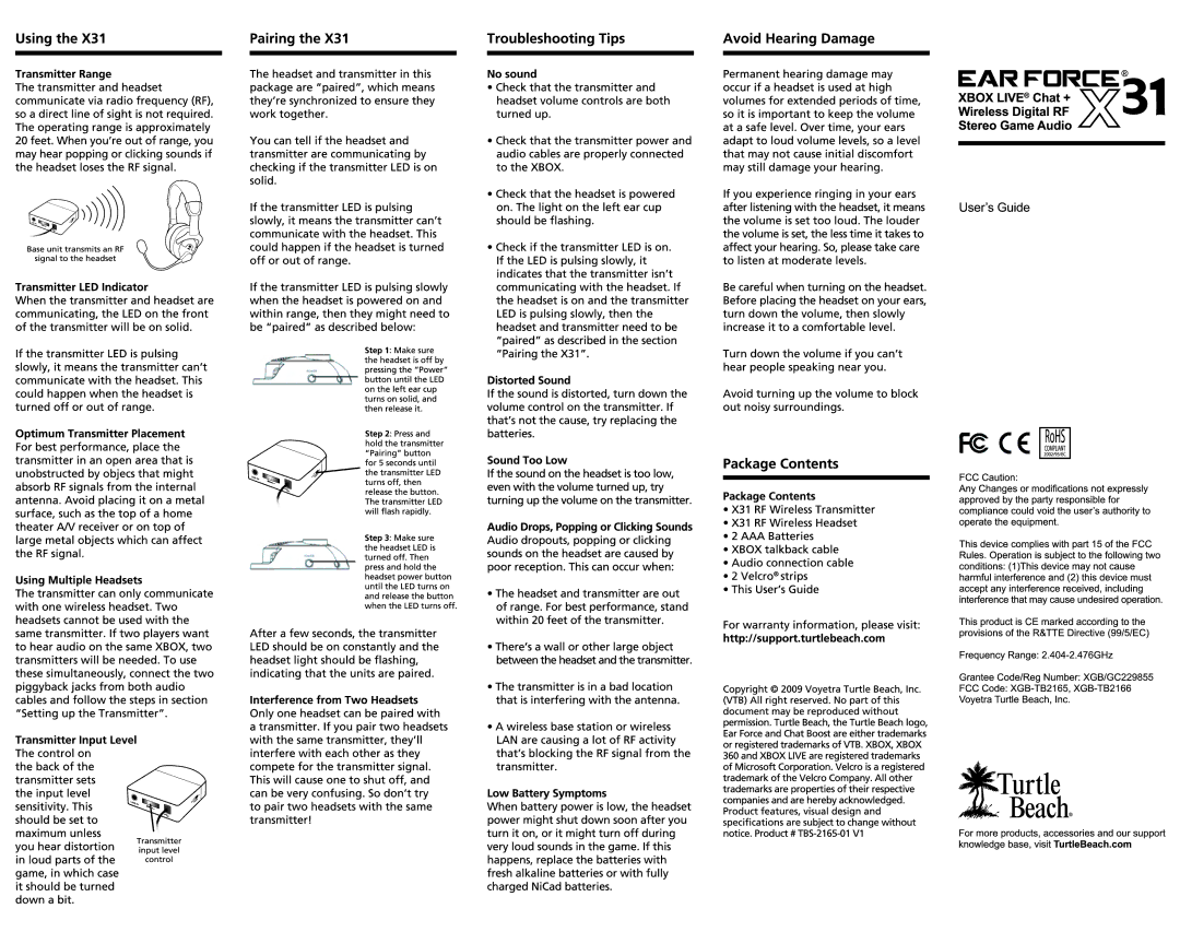 Turtle Beach X31 manual 