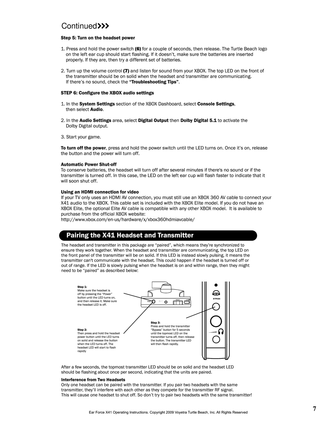 Turtle Beach Ear Force X41 manual 