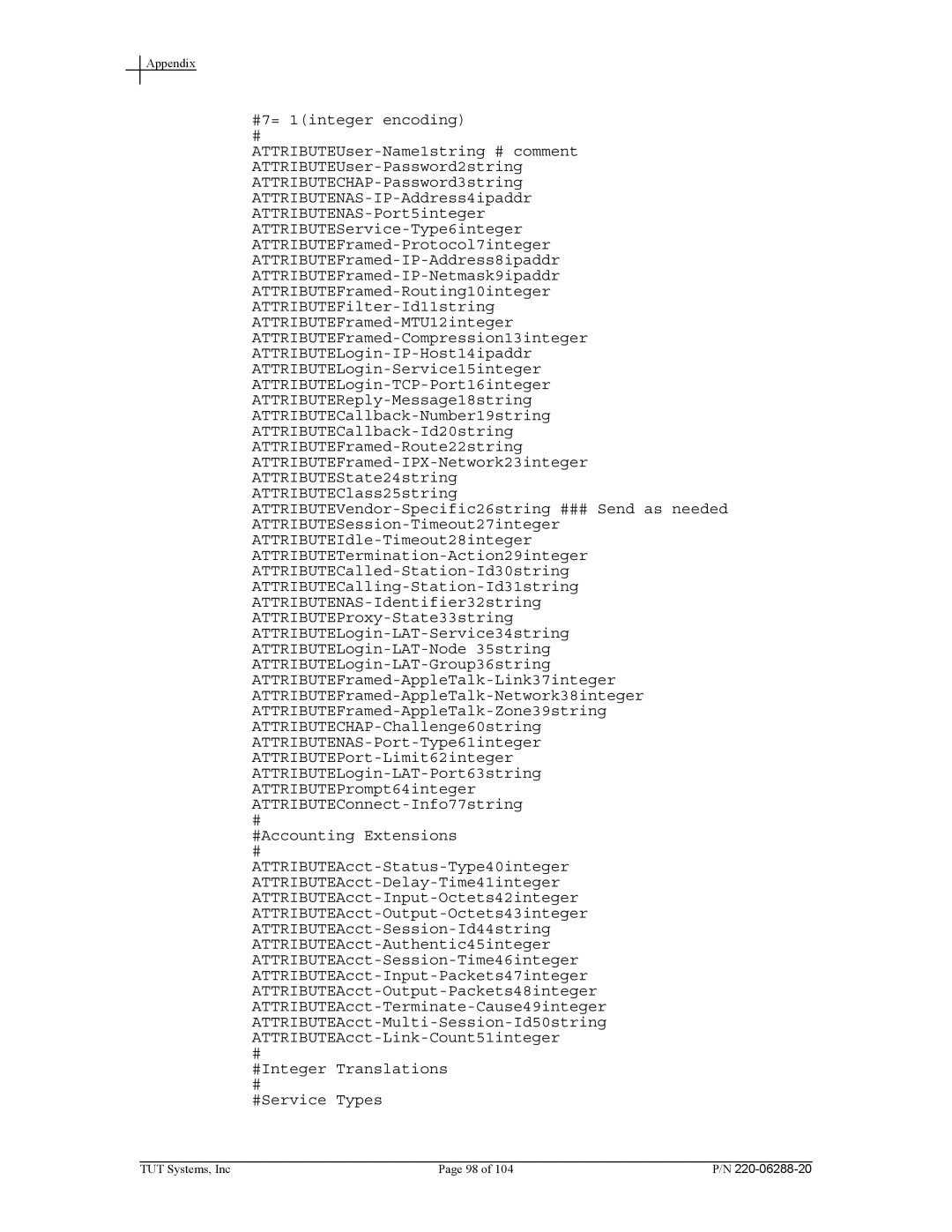 Tut Systems SMS2000 manual Appendix 