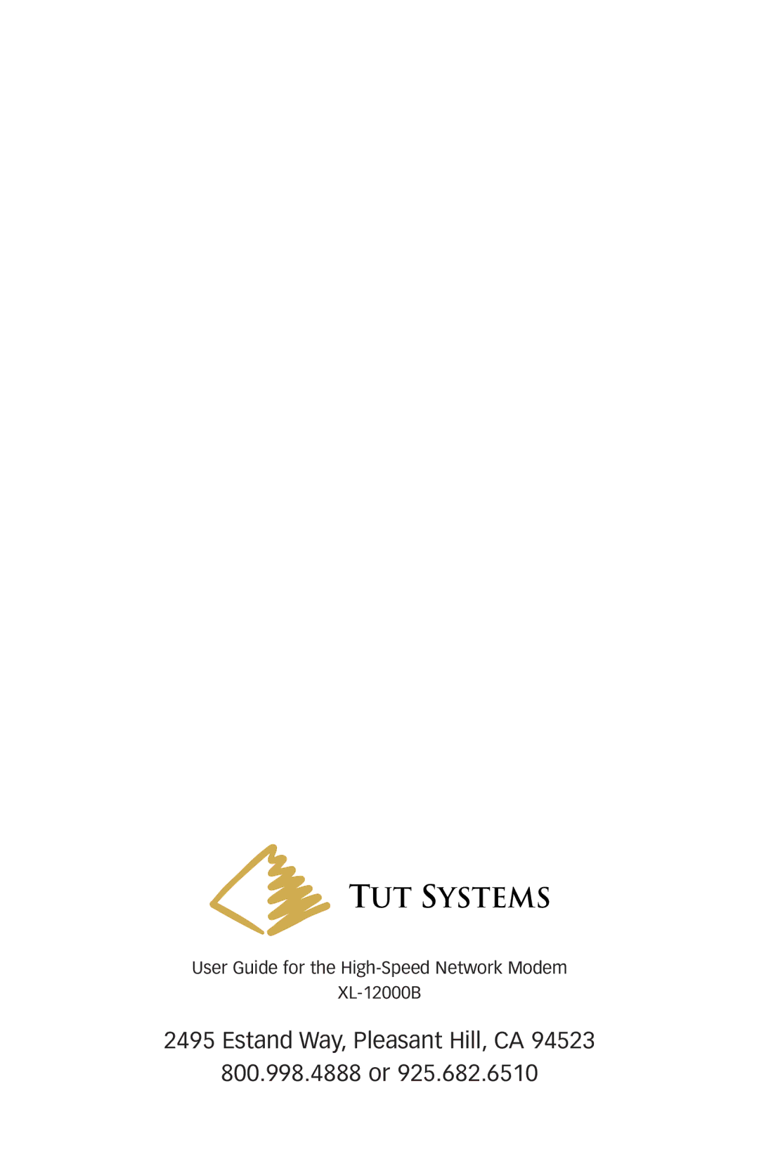 Tut Systems XL-12000B manual TUT Systems 