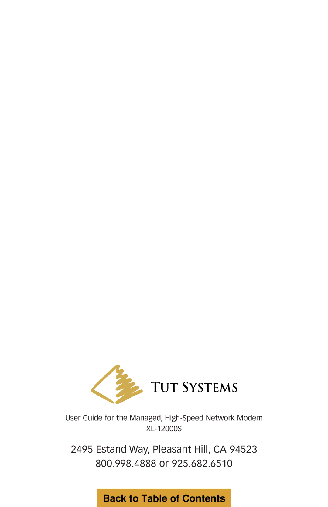 Tut Systems XL-12000S manual TUT Systems 