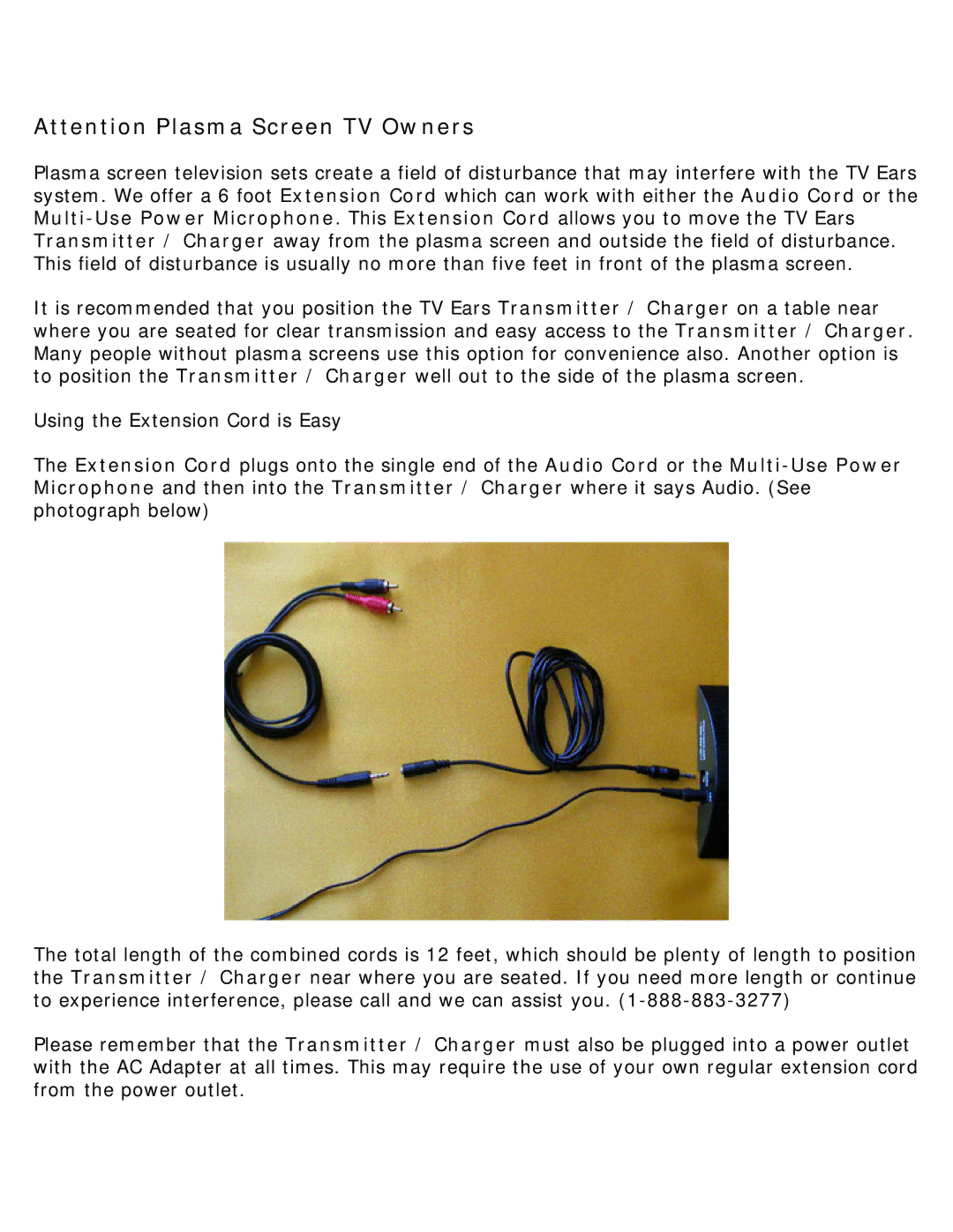 TV Ears Headphone installation instructions 