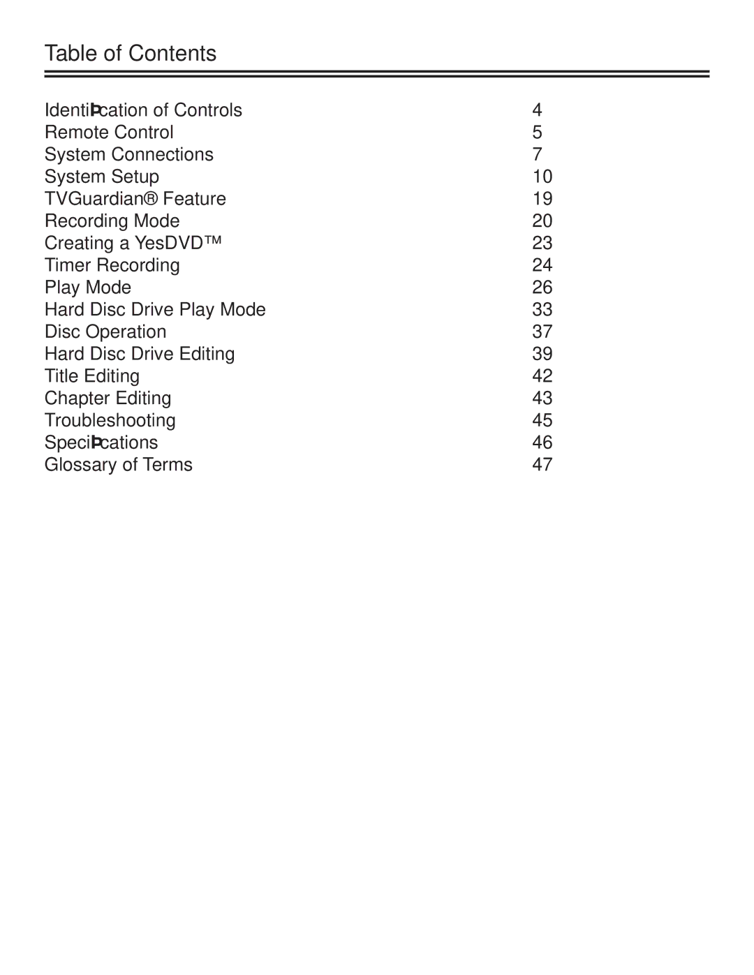 TVGuardian DRM-2001G manual Table of Contents 