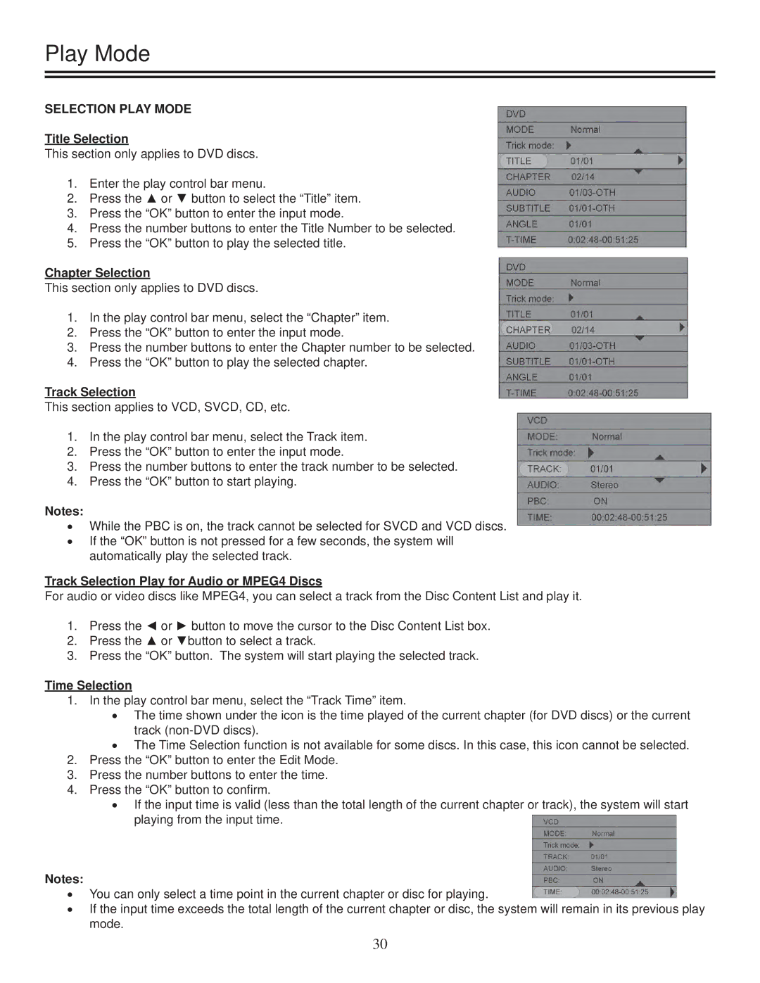 TVGuardian DRM-2001G manual Selection Play Mode 