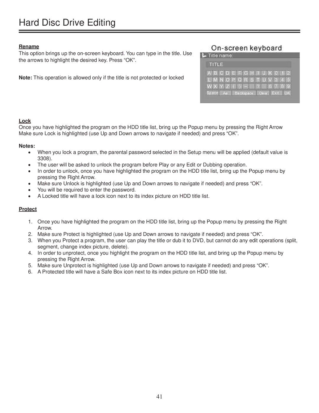 TVGuardian DRM-2001G manual Rename, Lock, Protect 