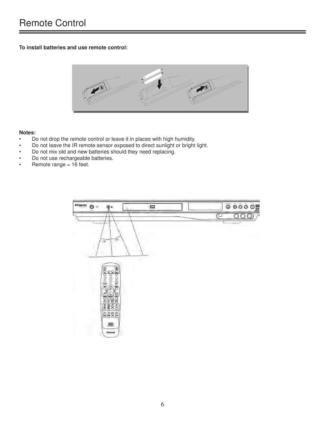 TVGuardian DRM-2001G manual To install batteries and use remote control 