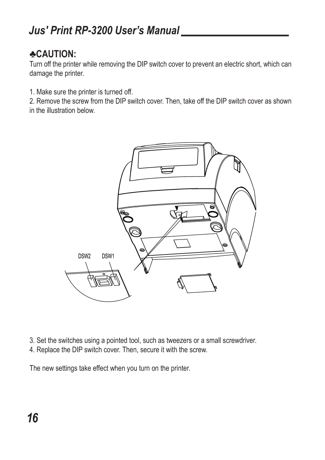 TVS electronic specifications Jus Print RP-3200 User’s Manual 