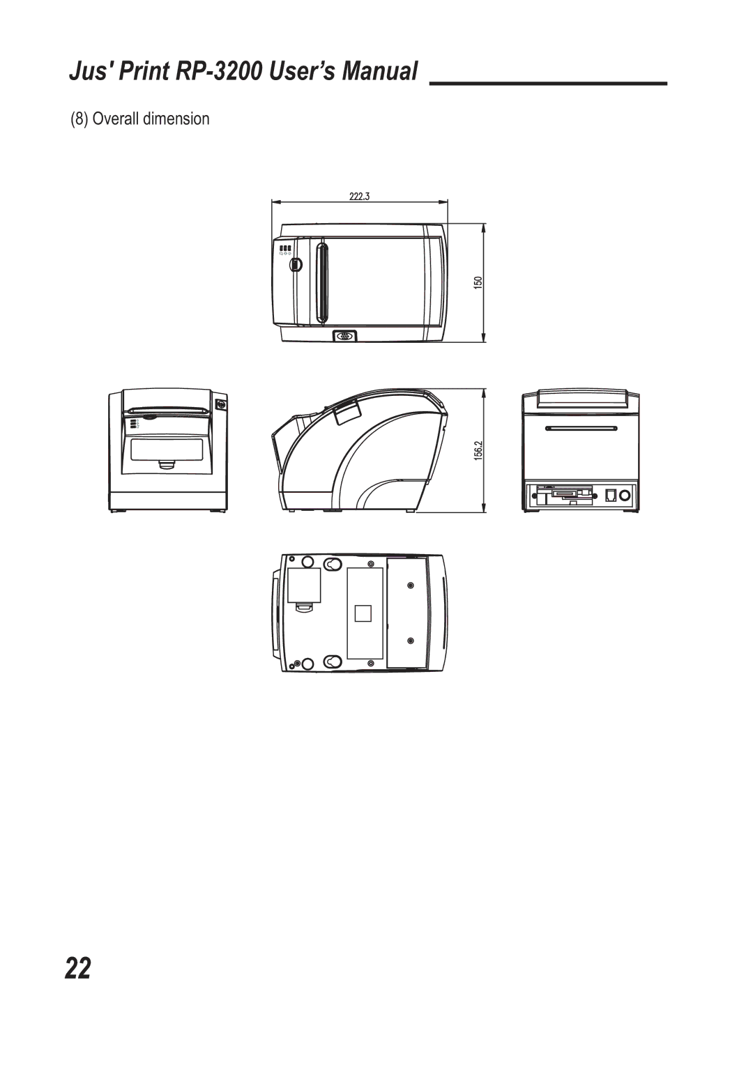 TVS electronic RP-3200 specifications Overall dimension 