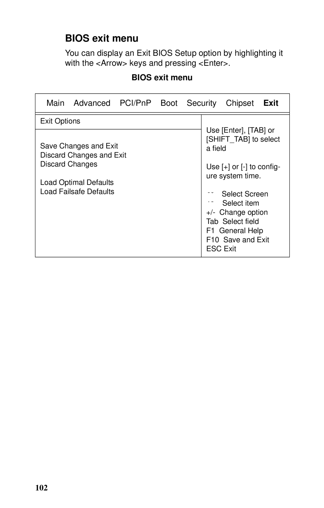 Tyan Computer B2735 user manual Bios exit menu 