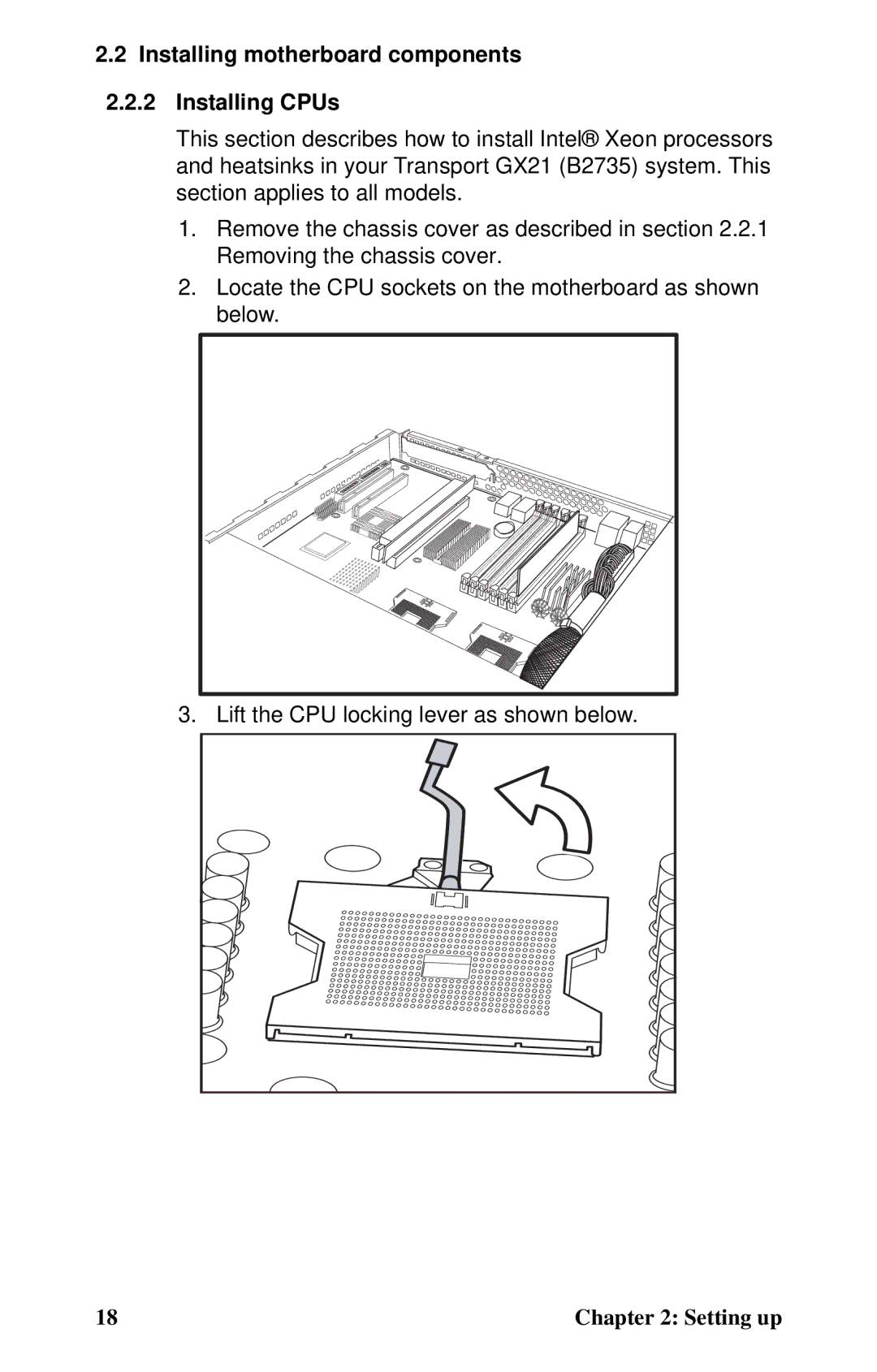 Tyan Computer B2735 user manual Installing motherboard components Installing CPUs 