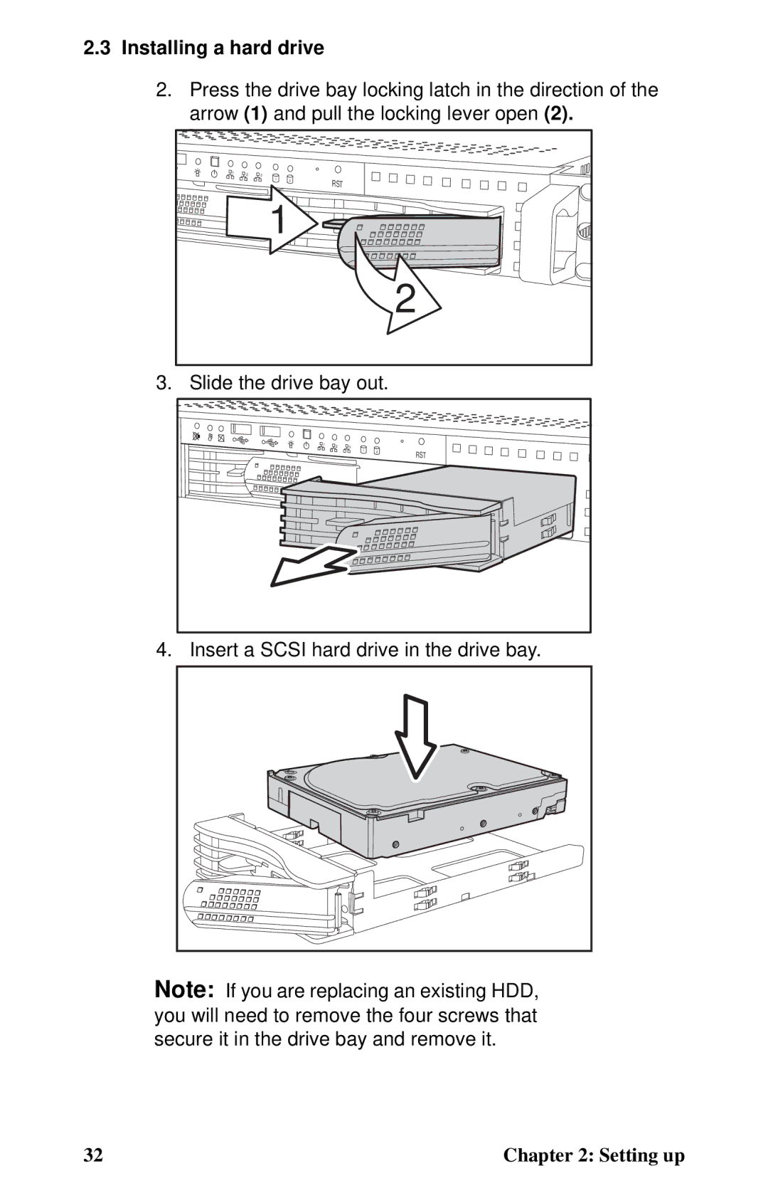 Tyan Computer B2735 user manual Insert a Scsi hard drive in the drive bay 