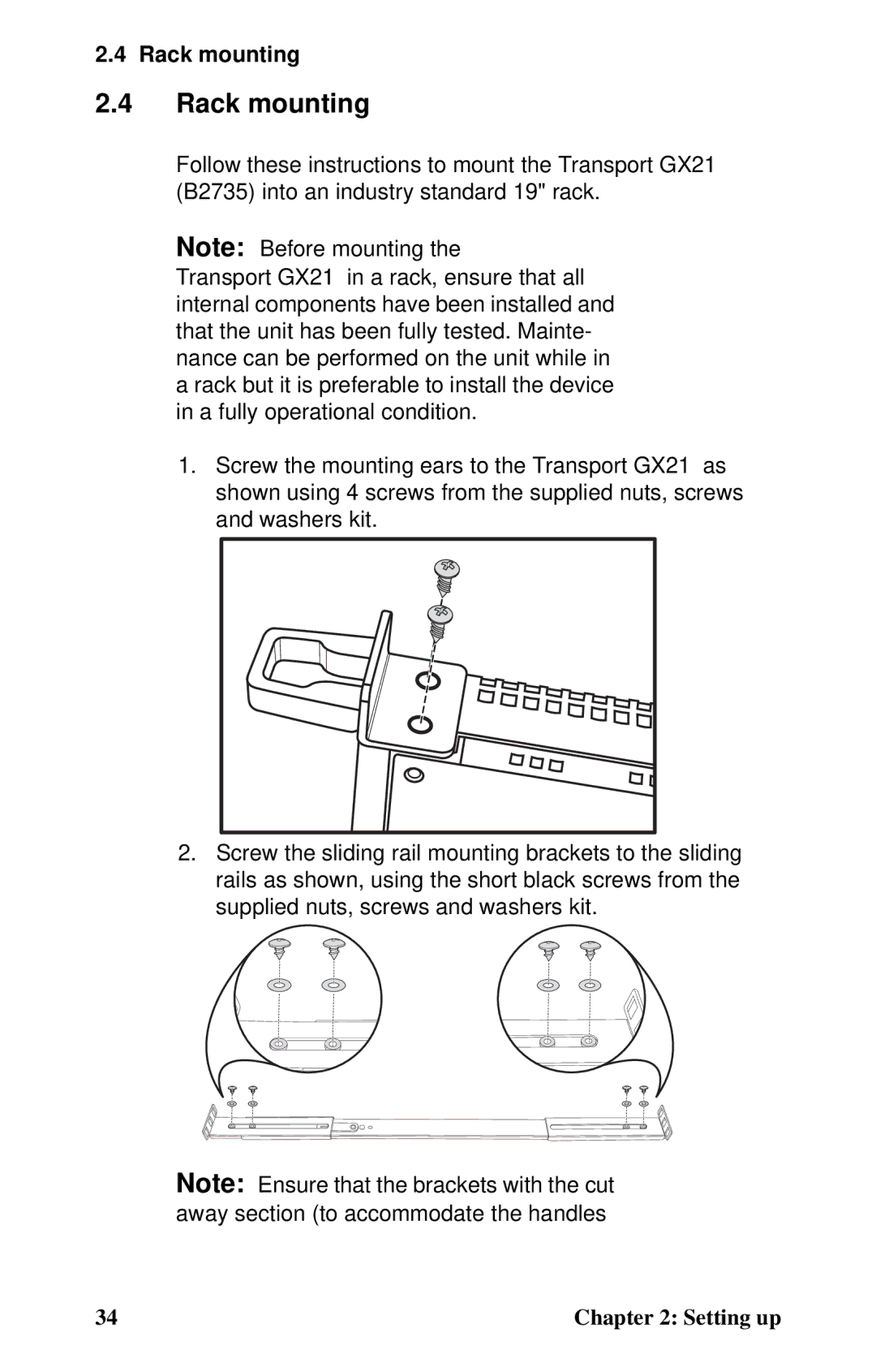 Tyan Computer B2735 user manual Rack mounting 