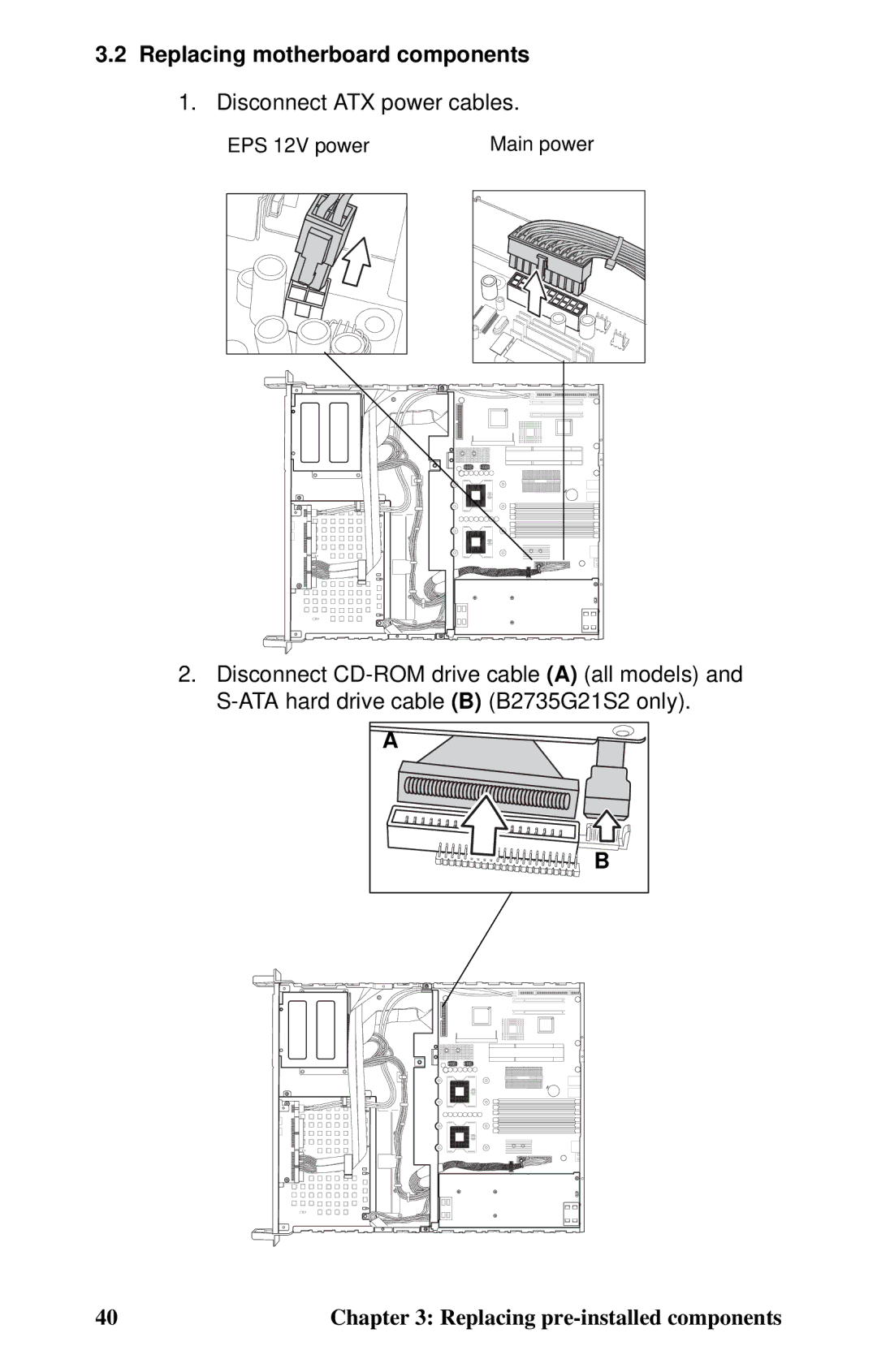 Tyan Computer B2735 user manual Replacing motherboard components 