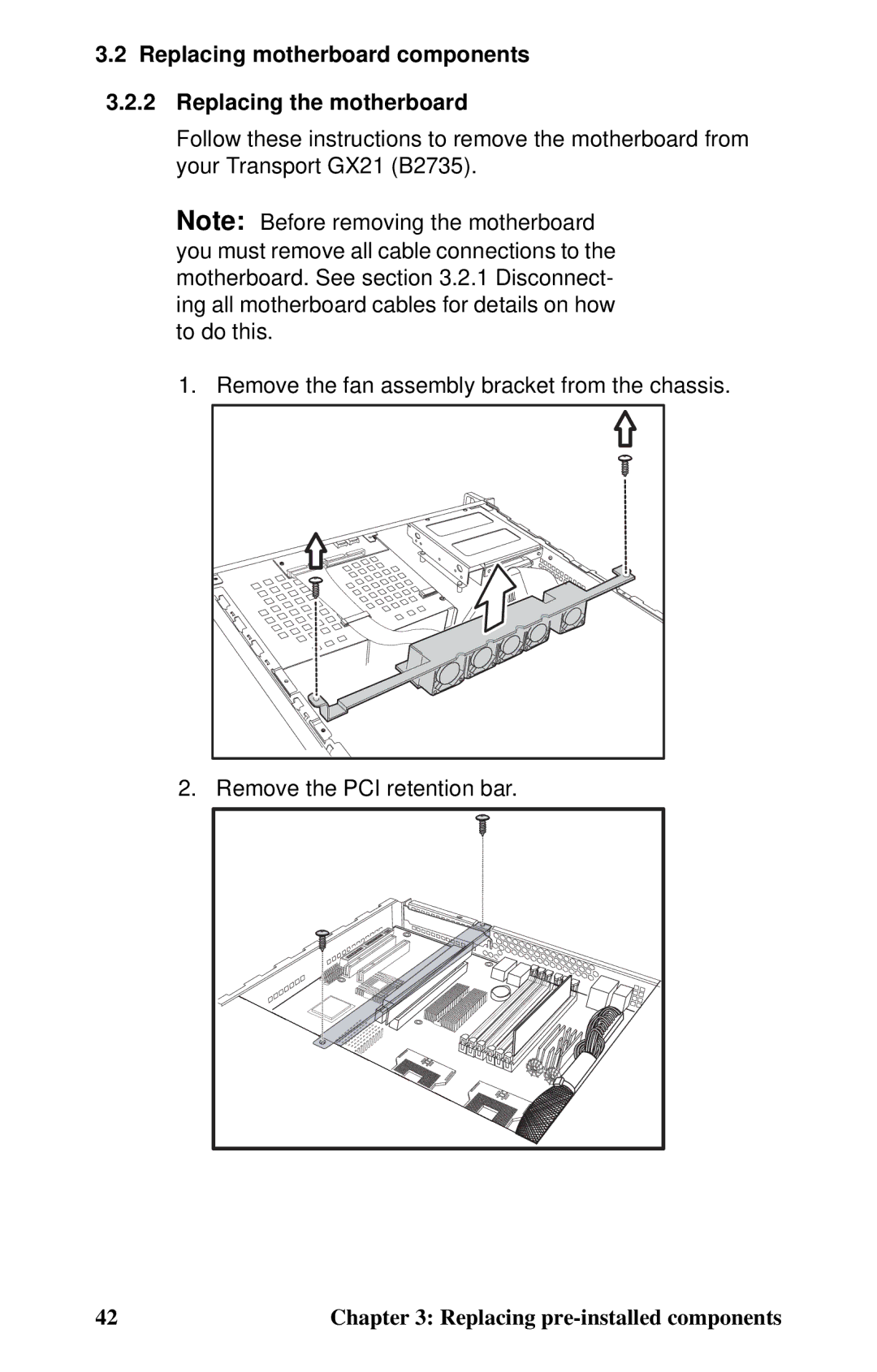 Tyan Computer B2735 user manual Replacing motherboard components Replacing the motherboard 