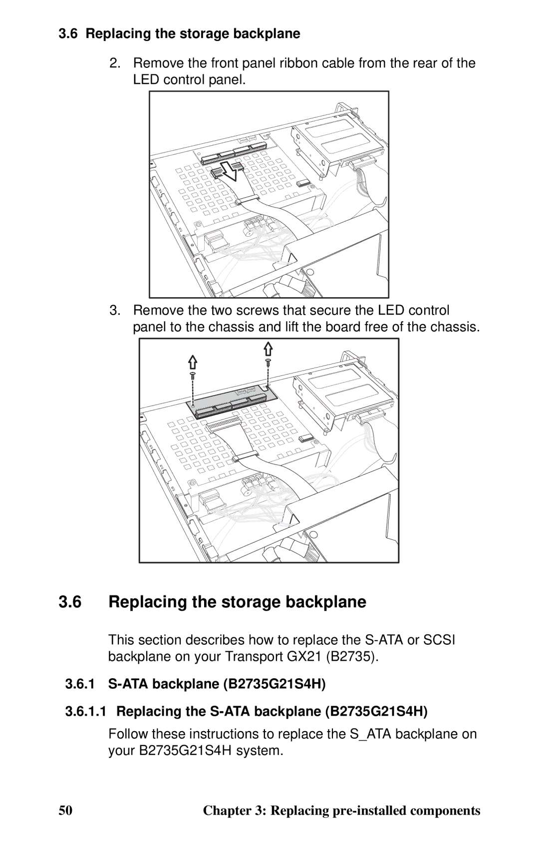 Tyan Computer B2735 user manual Replacing the storage backplane 