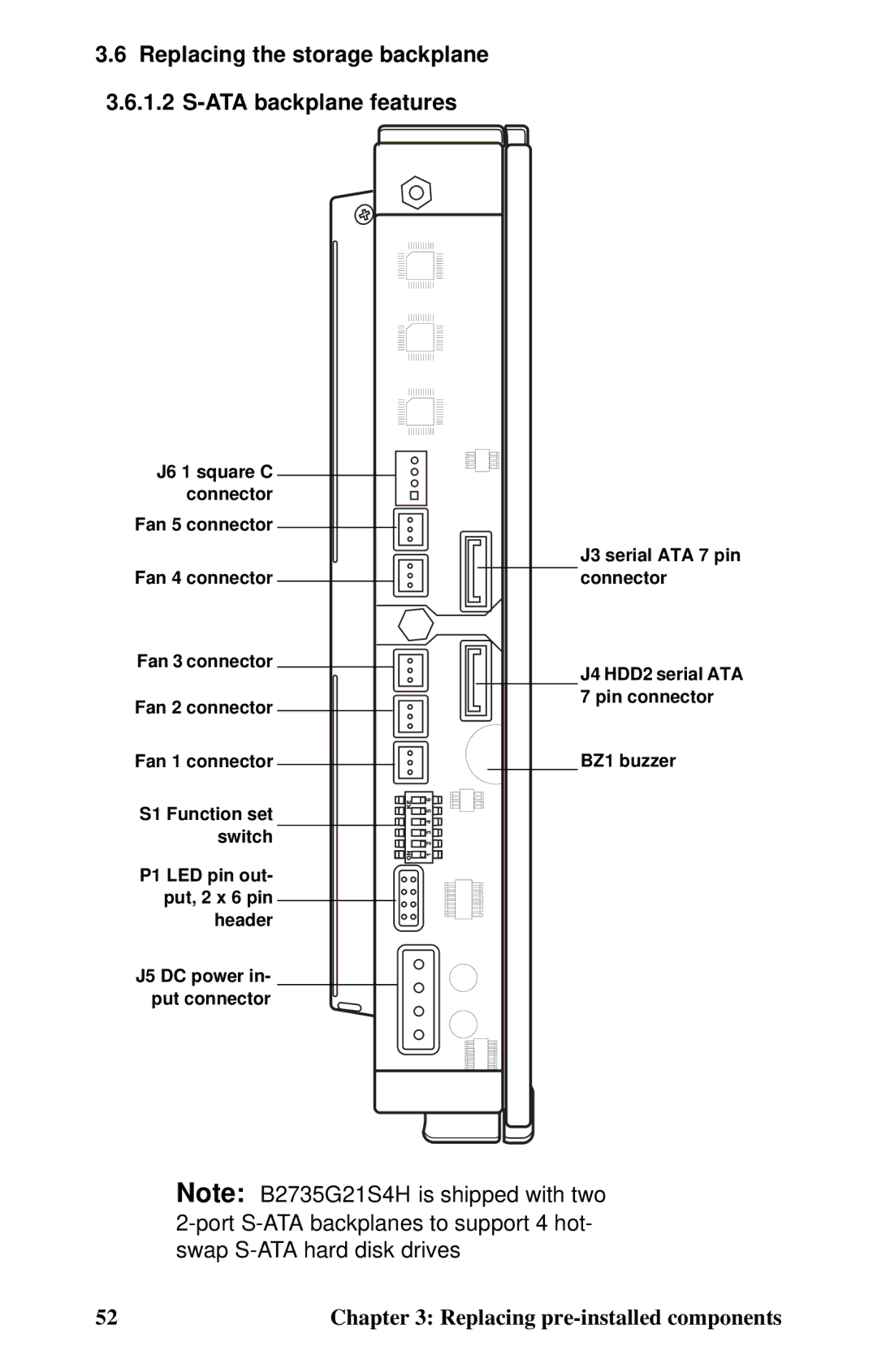 Tyan Computer B2735 user manual Replacing the storage backplane ATA backplane features 