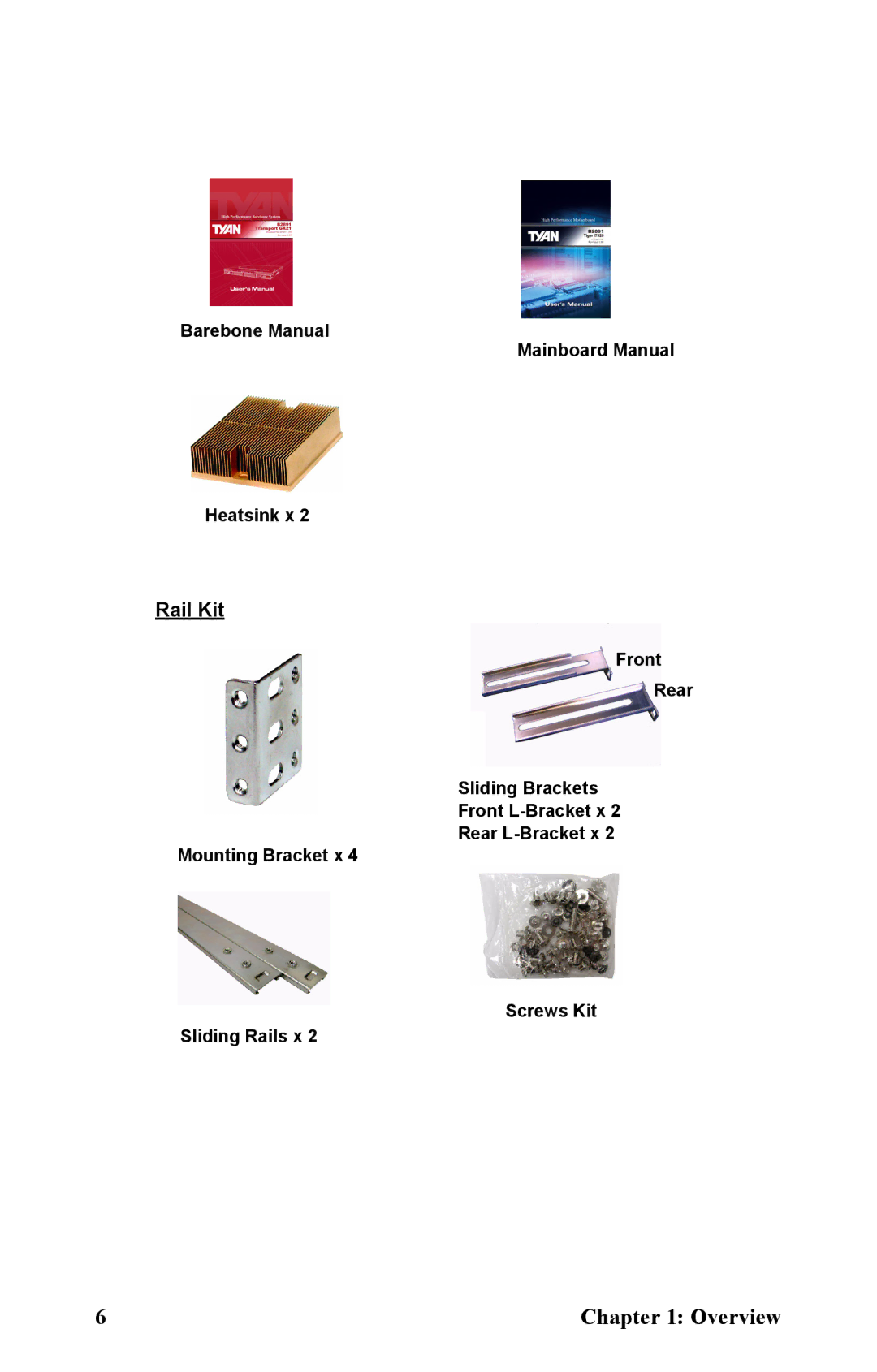 Tyan Computer B2891 manual Rail Kit 