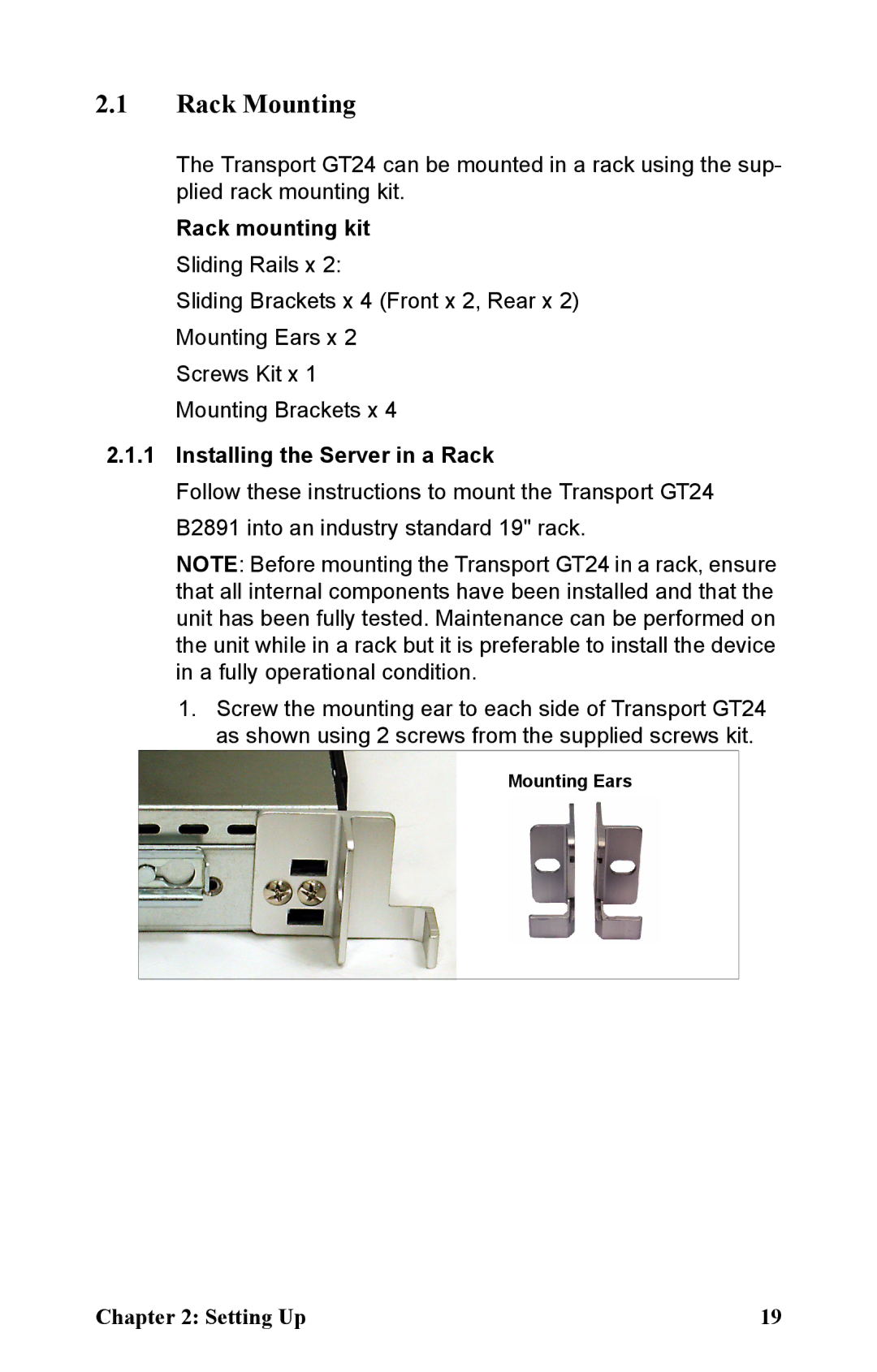 Tyan Computer B2891 manual Rack Mounting, Rack mounting kit, Installing the Server in a Rack 