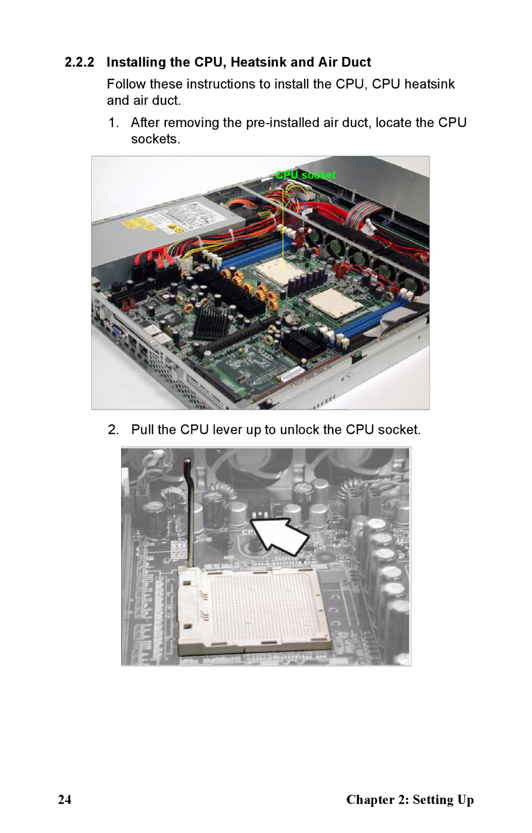 Tyan Computer B2891 manual Installing the CPU, Heatsink and Air Duct 